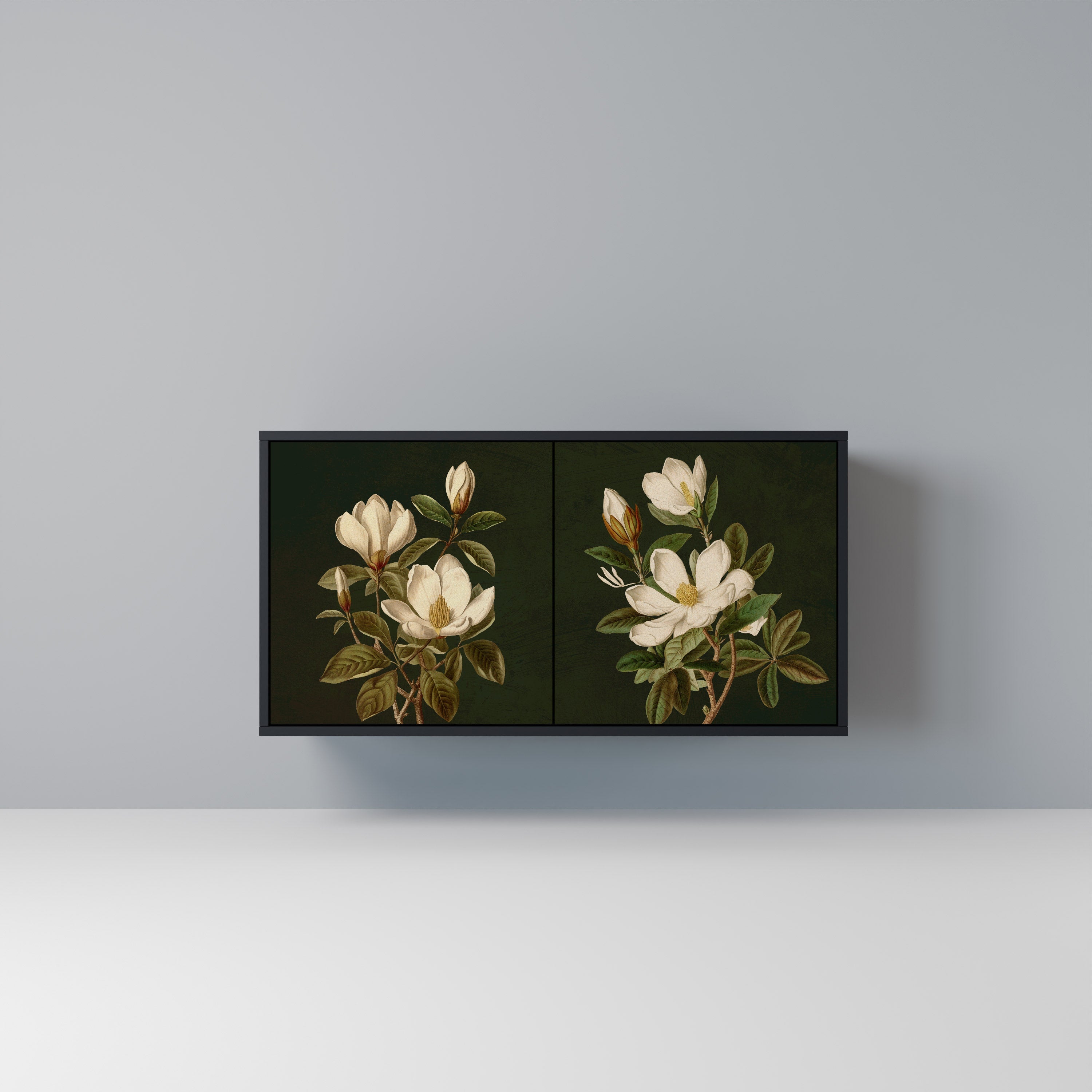 Μπουφές FLORAL NOIR με 2 πόρτες σε μαύρο φινίρισμα