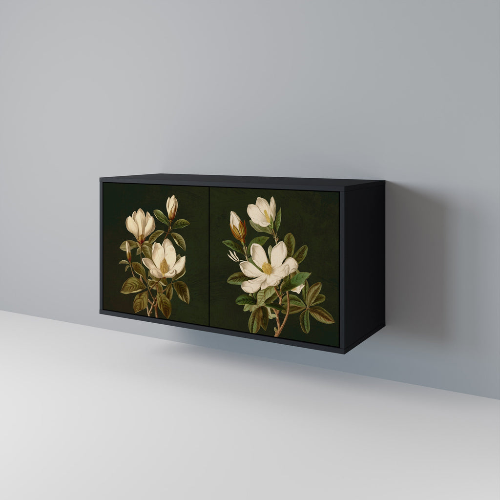 Μπουφές FLORAL NOIR με 2 πόρτες σε μαύρο φινίρισμα