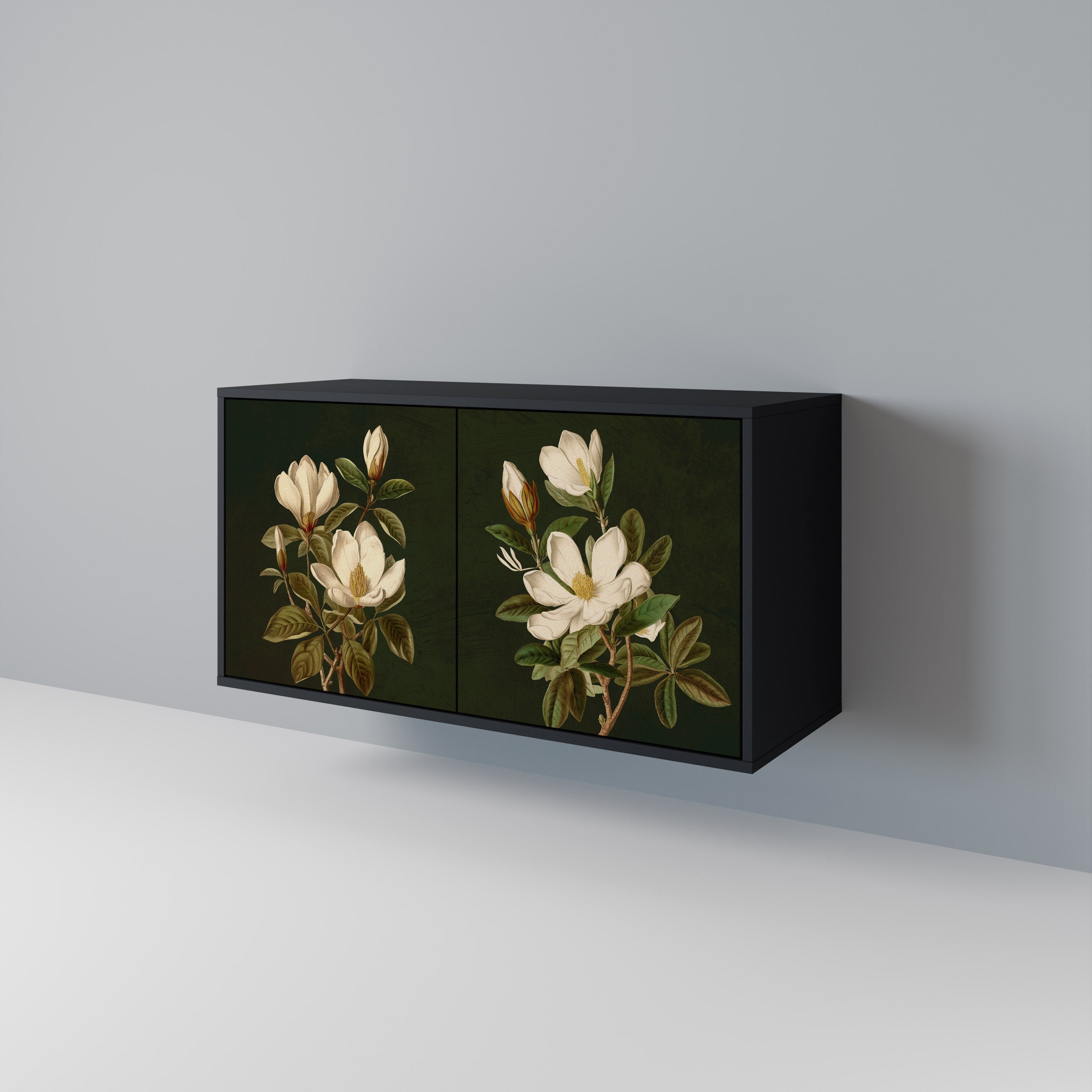 Μπουφές FLORAL NOIR με 2 πόρτες σε μαύρο φινίρισμα