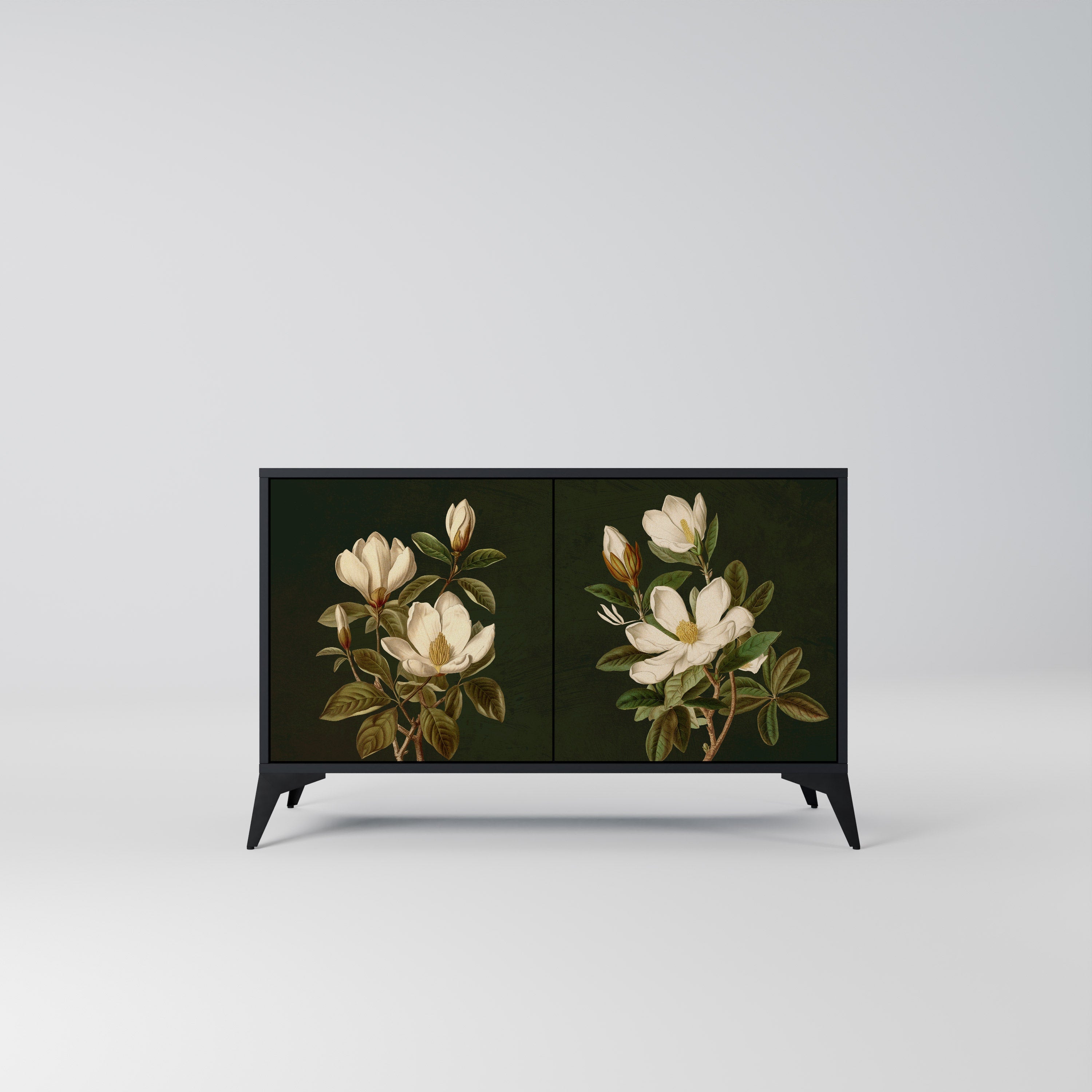 Μπουφές FLORAL NOIR με 2 πόρτες σε μαύρο φινίρισμα