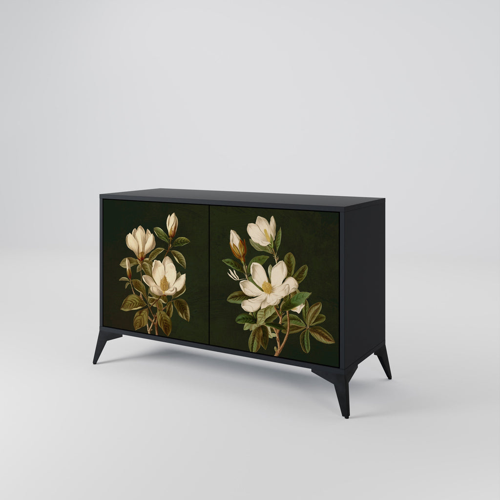 Μπουφές FLORAL NOIR με 2 πόρτες σε μαύρο φινίρισμα