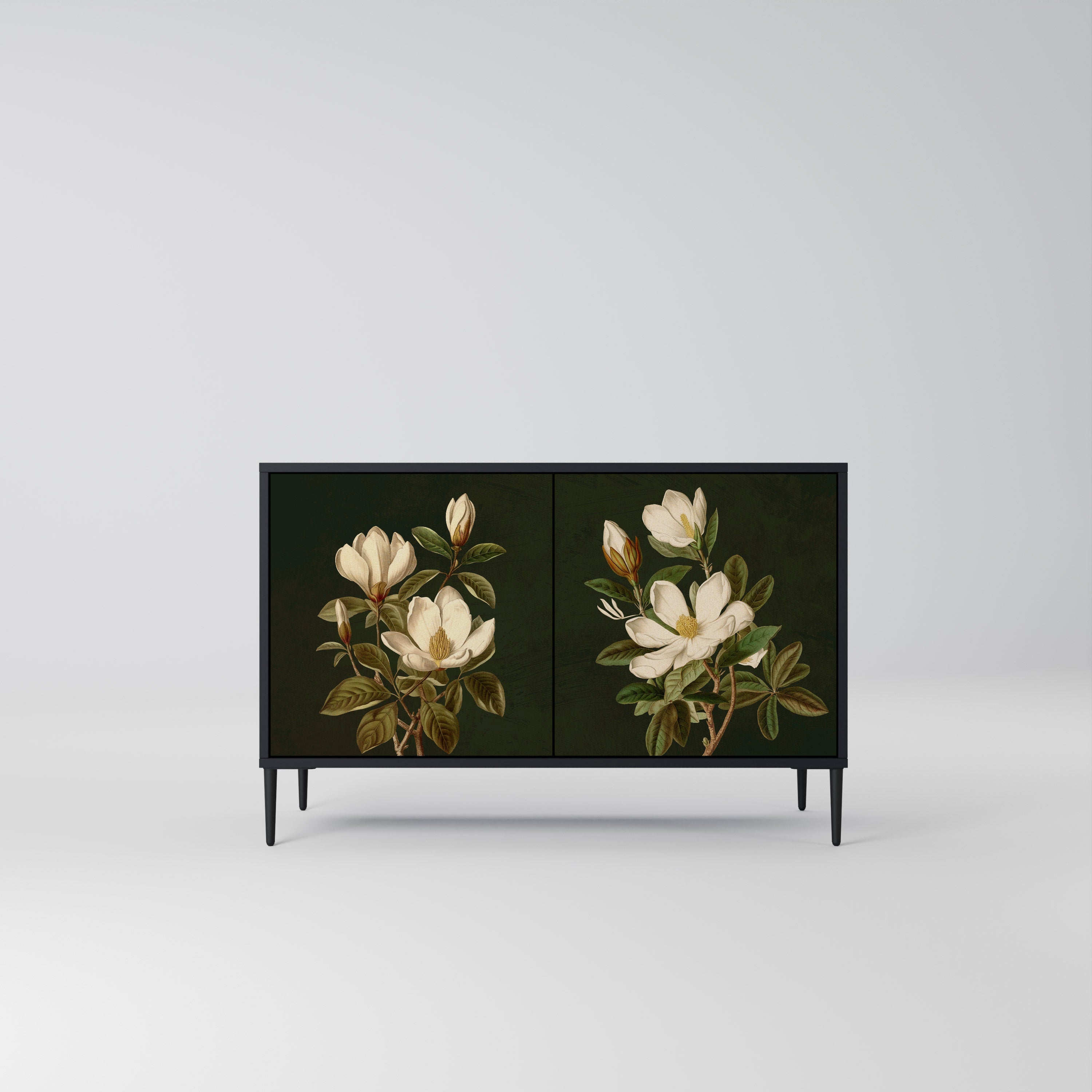 Μπουφές FLORAL NOIR με 2 πόρτες σε μαύρο φινίρισμα