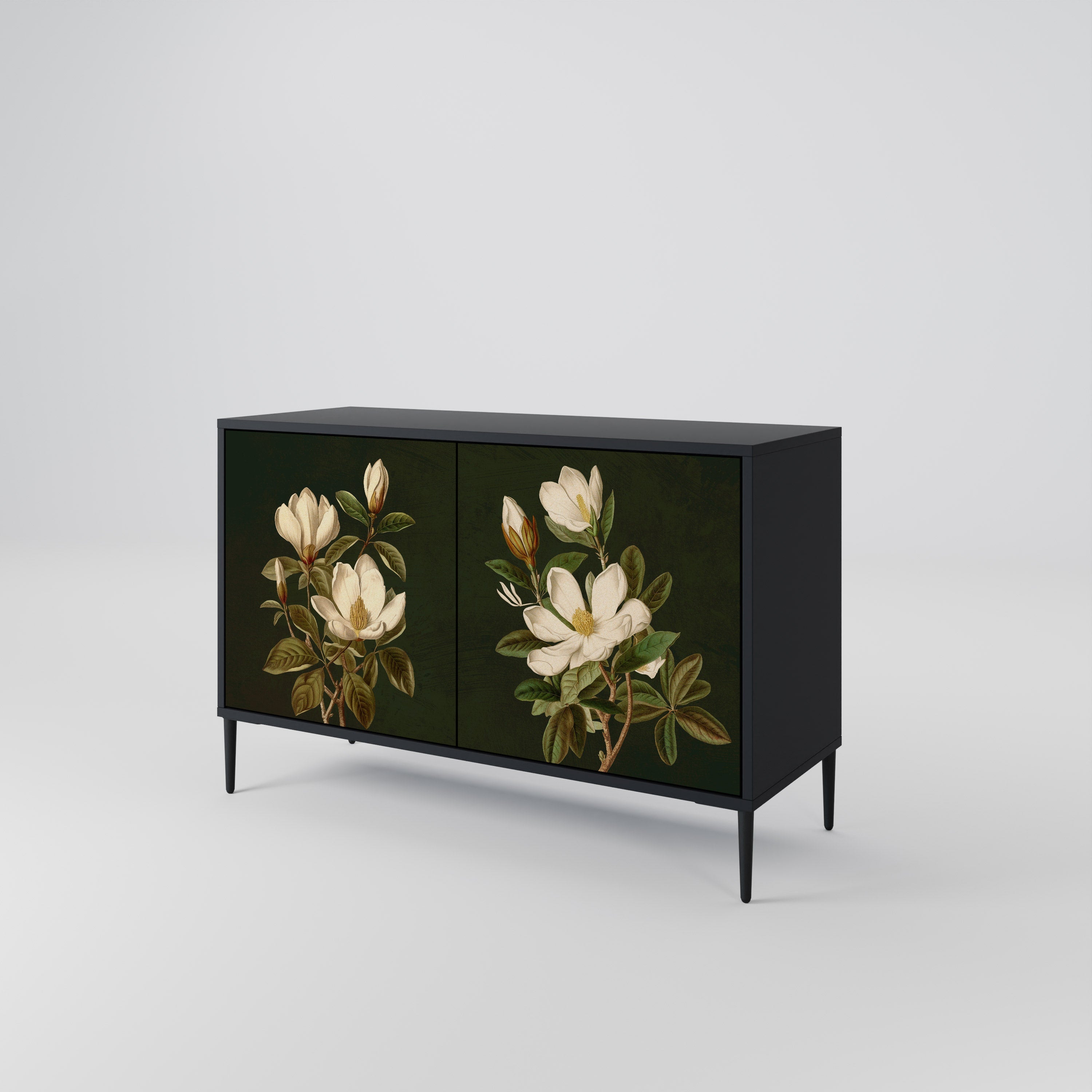 Μπουφές FLORAL NOIR με 2 πόρτες σε μαύρο φινίρισμα