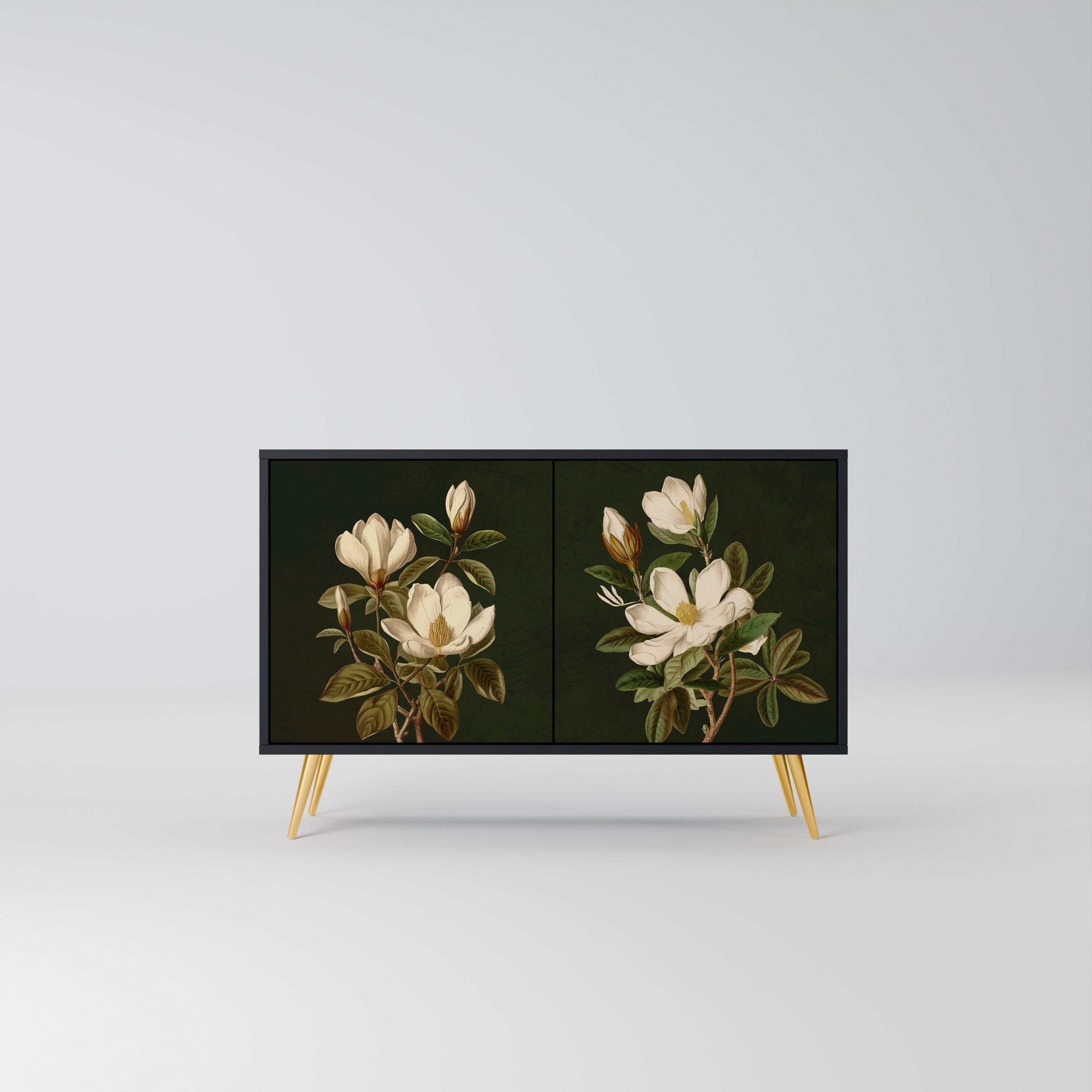 Μπουφές FLORAL NOIR με 2 πόρτες σε μαύρο φινίρισμα