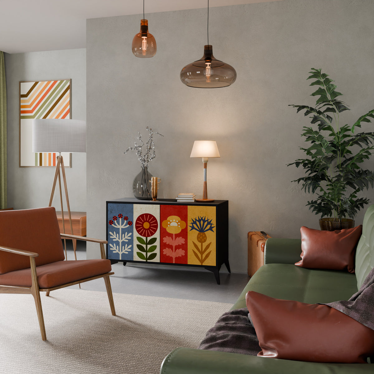 SCANDIC FLOWERET Μπουφές 2-θυρών