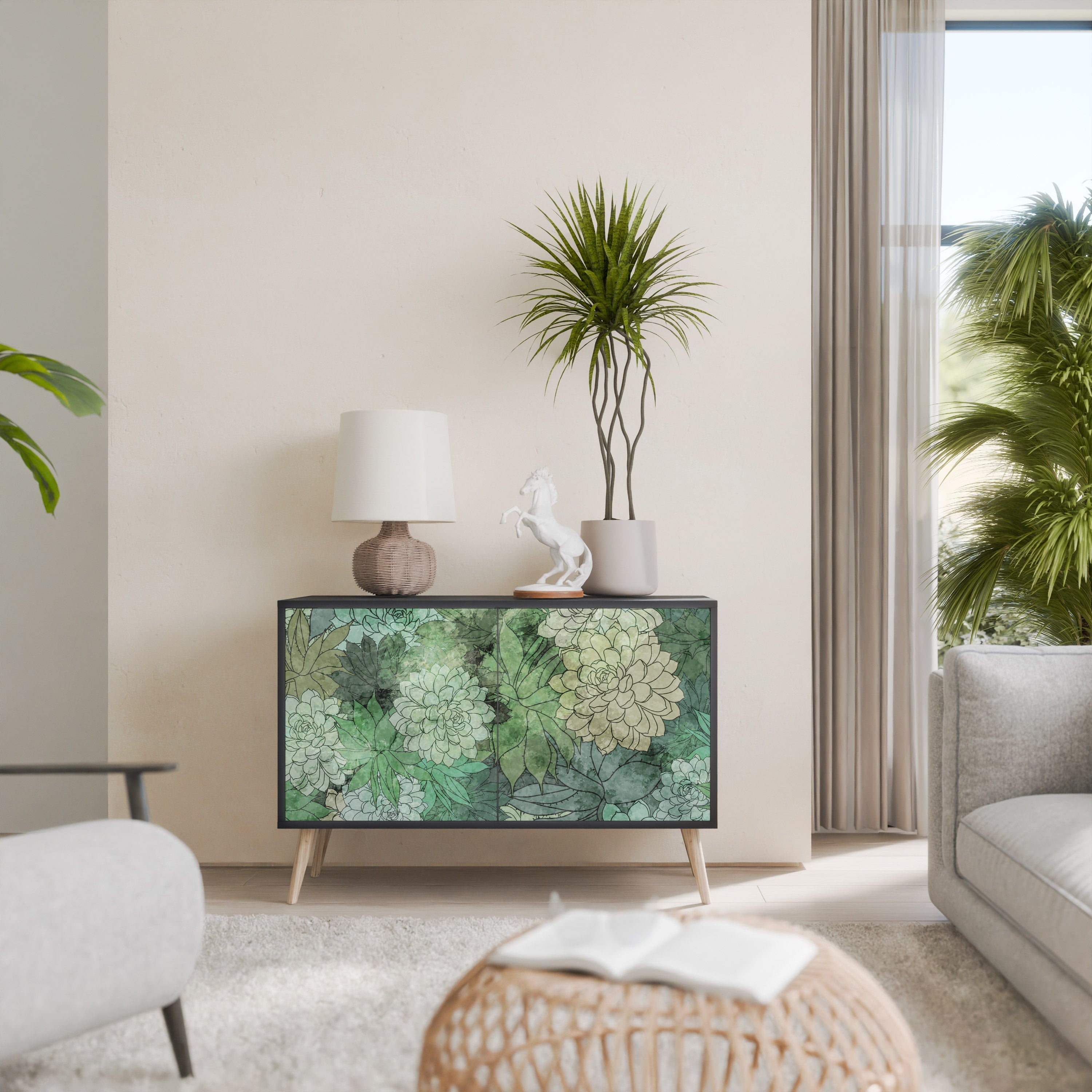 Μπουφές SUCCULENT CLUSTER με 2 πόρτες σε μαύρο φινίρισμα