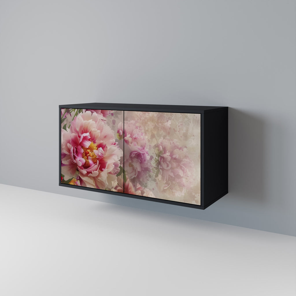 PEONY WHISPER 2-Door Sideboard in Black Finish