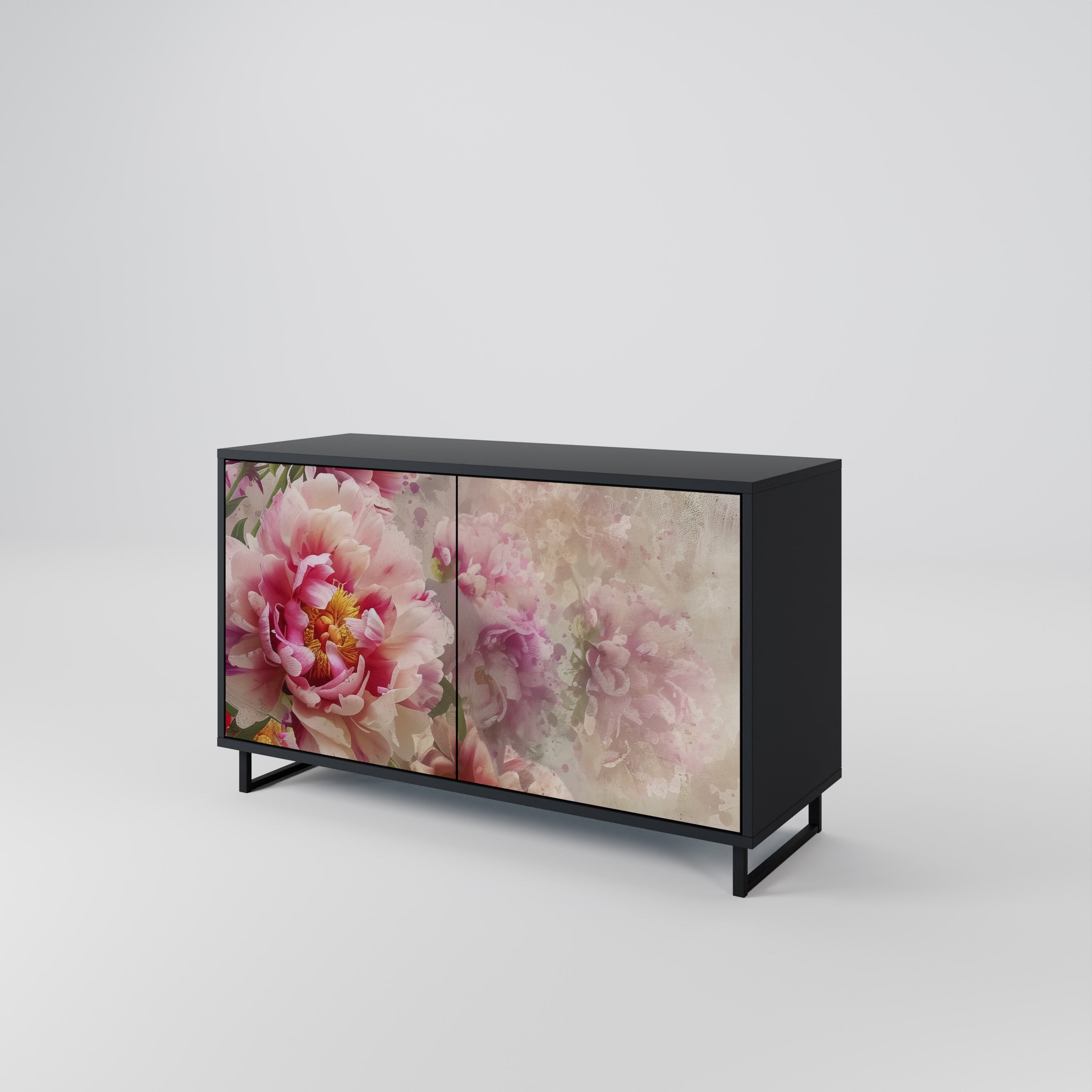 PEONY WHISPER 2-Door Sideboard in Black Finish