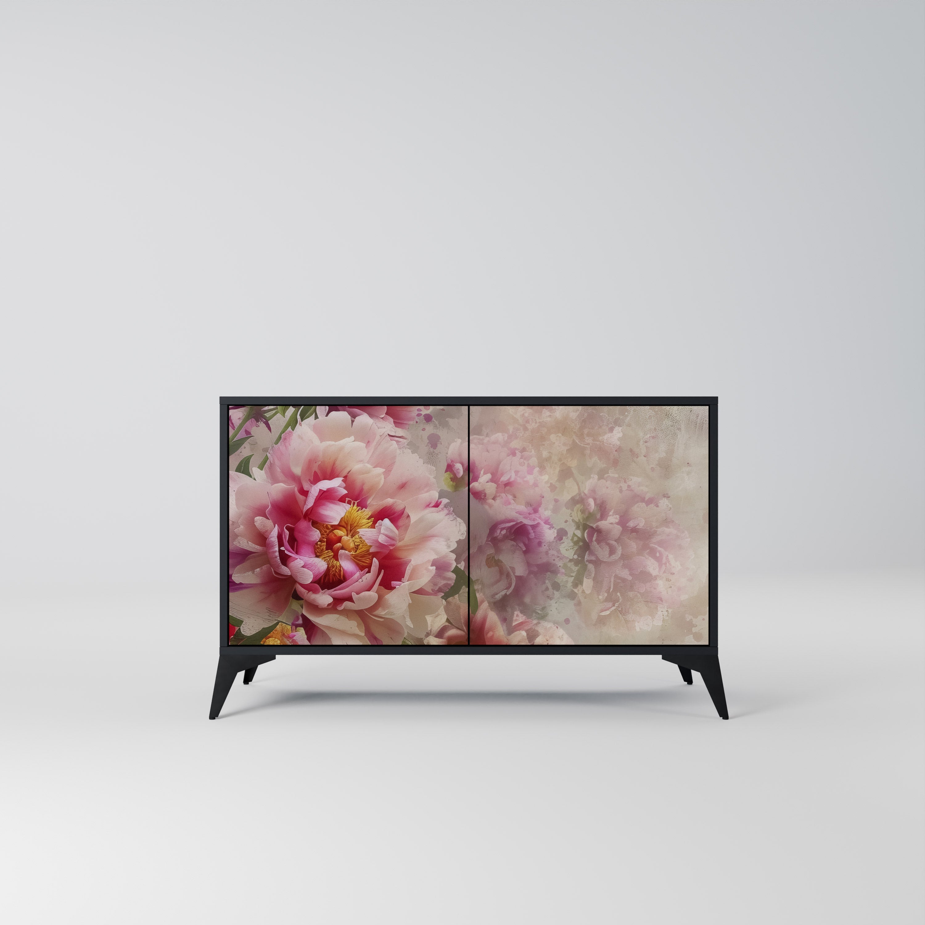 PEONY WHISPER 2-Door Sideboard in Black Finish