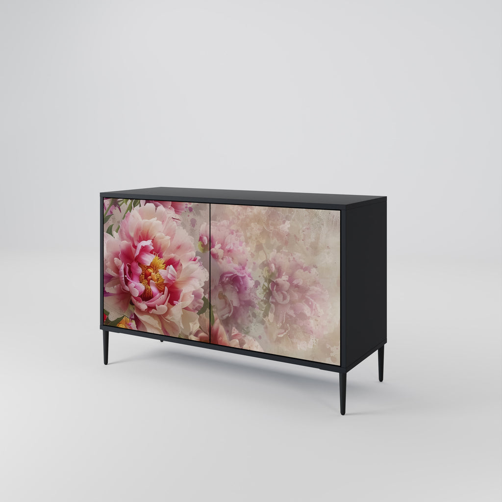 PEONY WHISPER 2-Door Sideboard in Black Finish