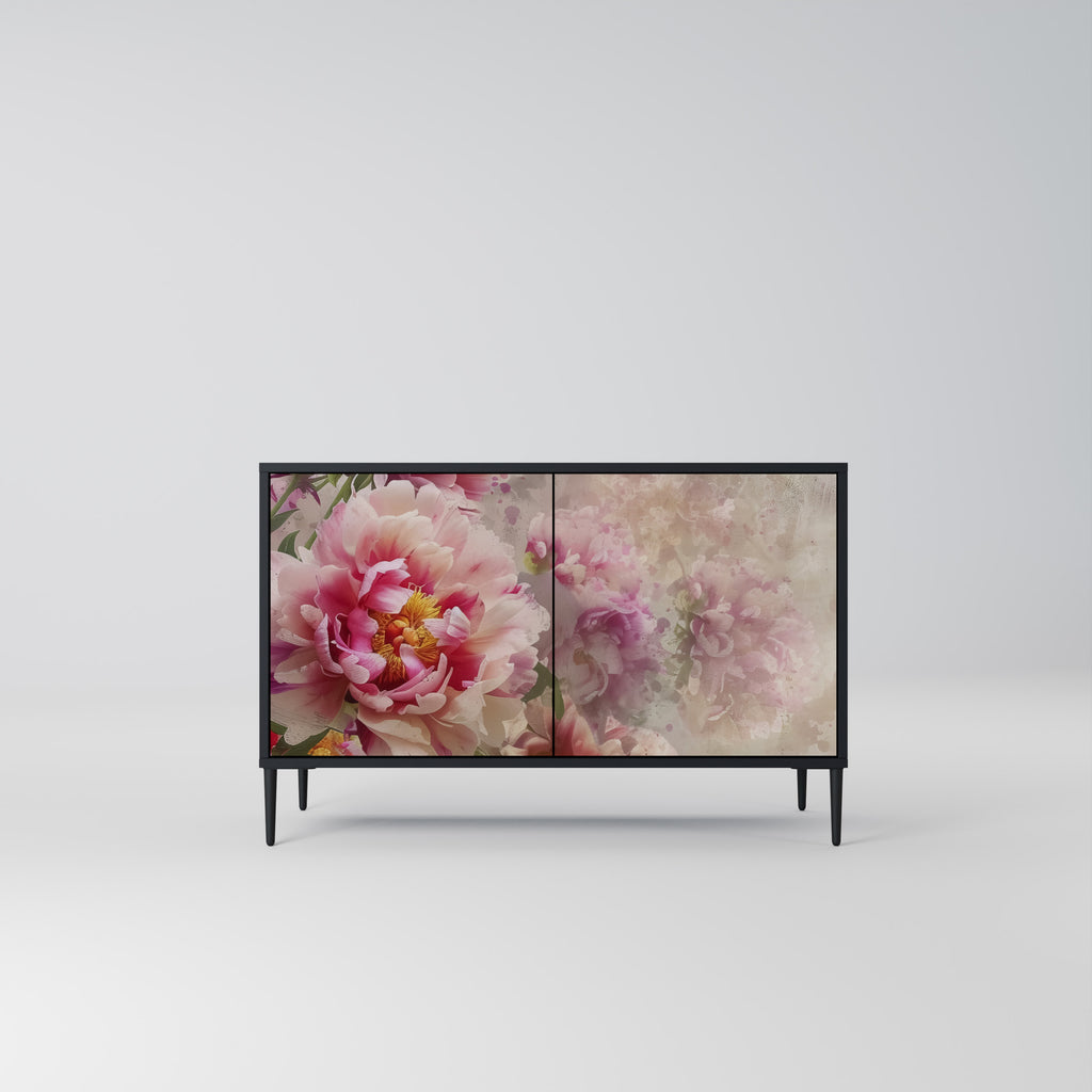 PEONY WHISPER 2-Door Sideboard in Black Finish