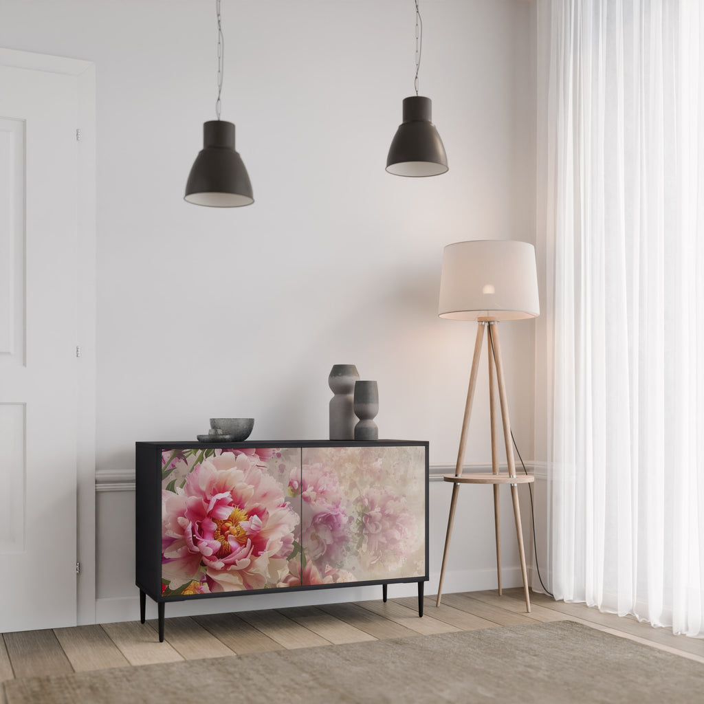 PEONY WHISPER 2-Door Sideboard in Black Finish