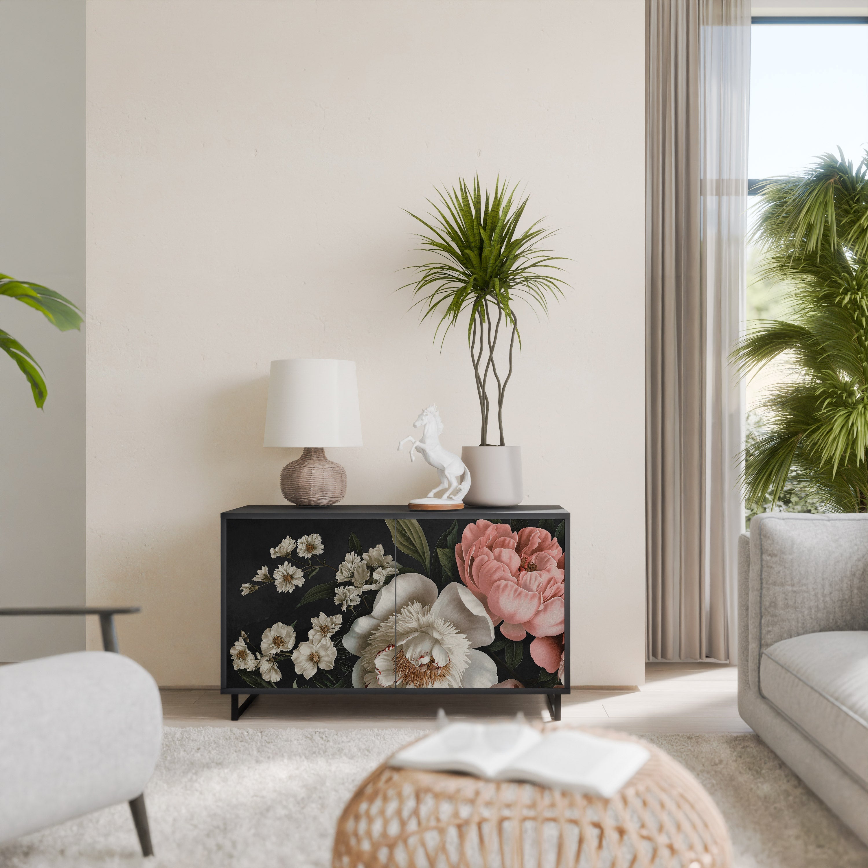 Μπουφές LUSH ELEGANCE με 2 πόρτες σε μαύρο φινίρισμα