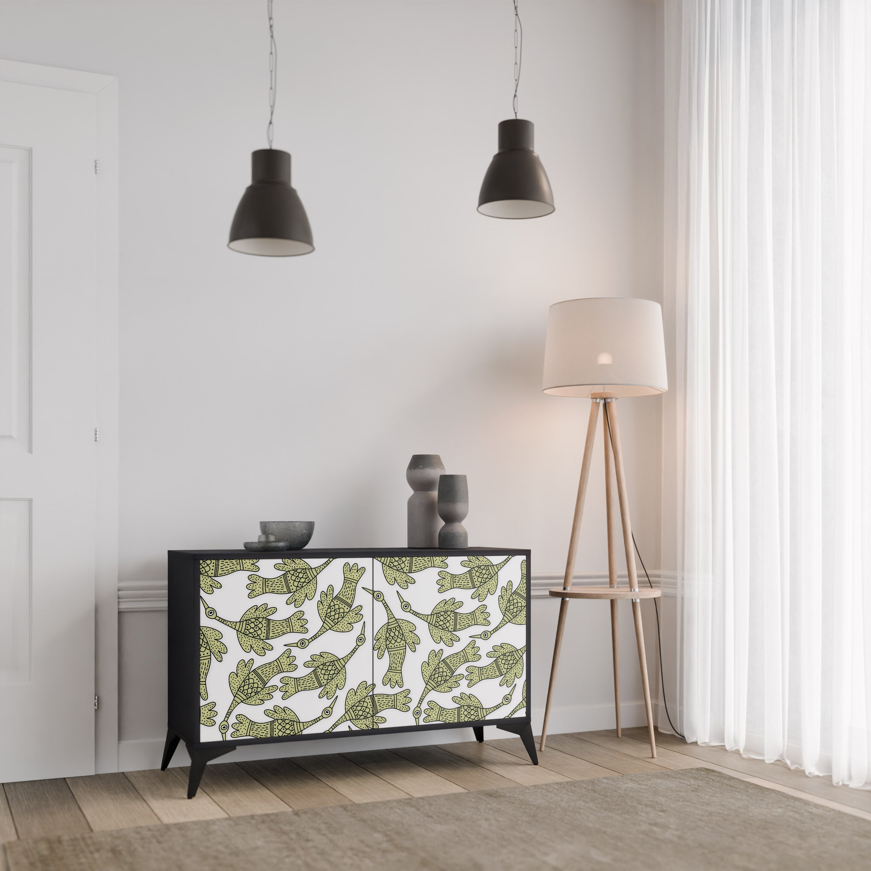 SEEDLING SONGBIRD Μπουφές με 2 πόρτες σε μαύρο φινίρισμα