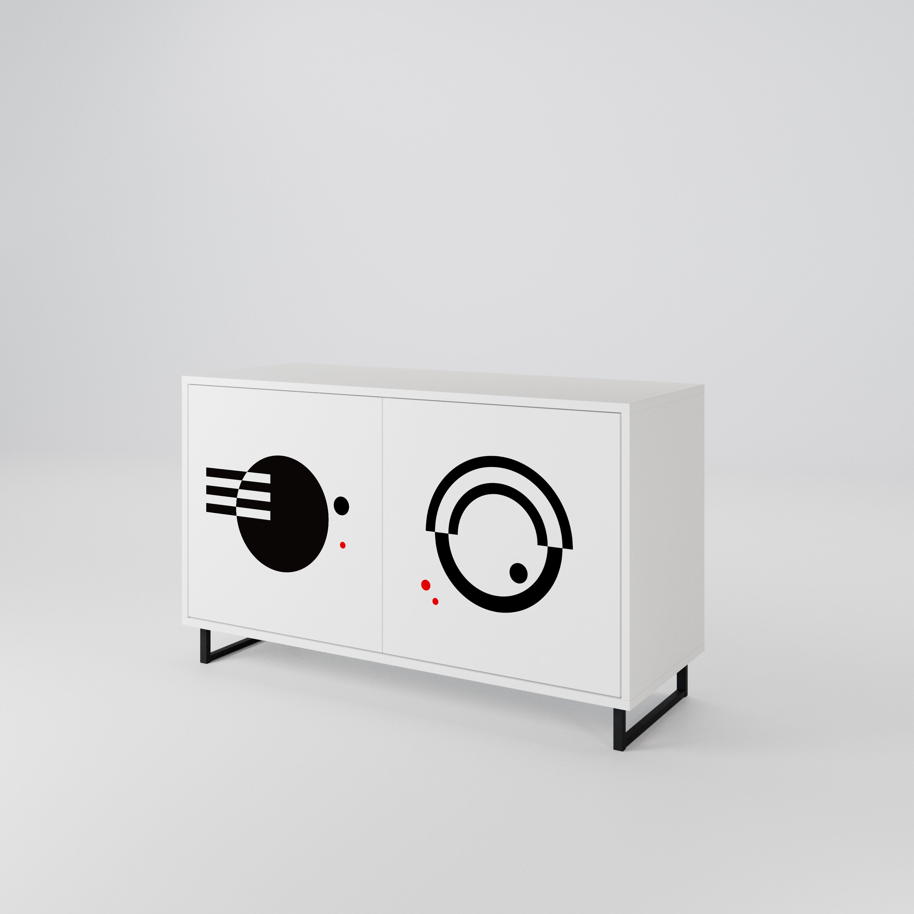 BLACK AND WHITE COMBINATION Μπουφές 2-θυρών