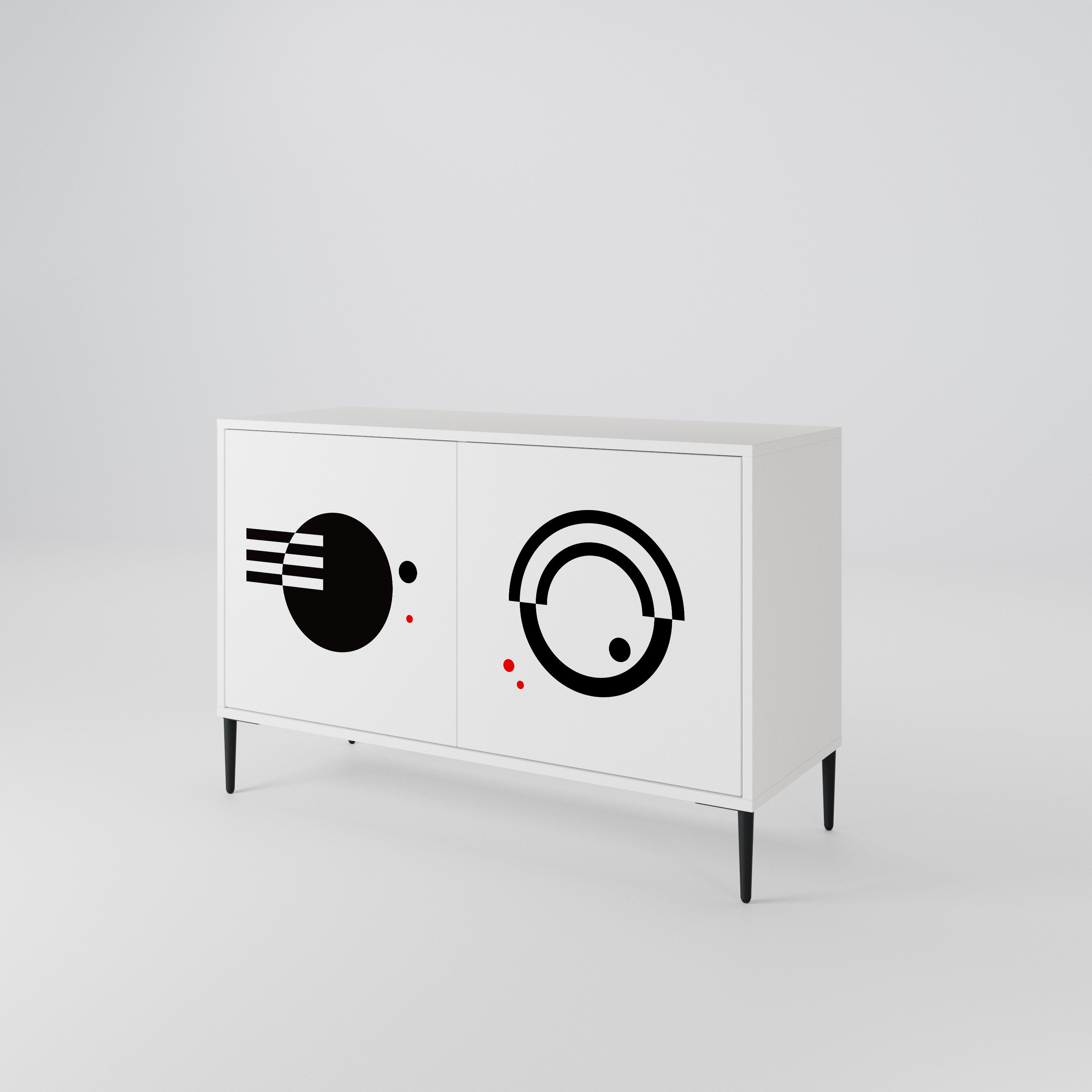 BLACK AND WHITE COMBINATION Μπουφές 2-θυρών