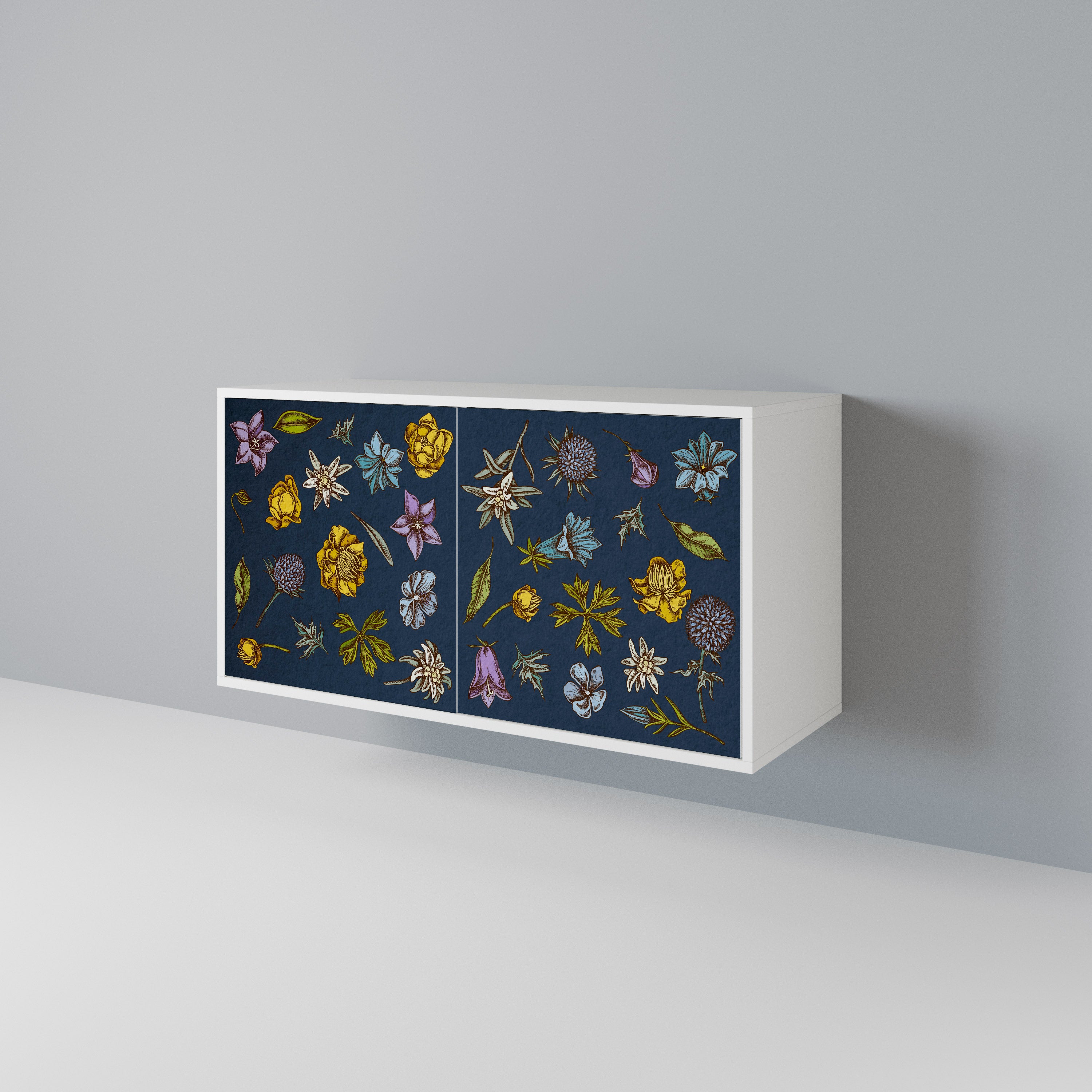 FLOWERS ON NAVY BLUE Μπουφές 2-θυρών