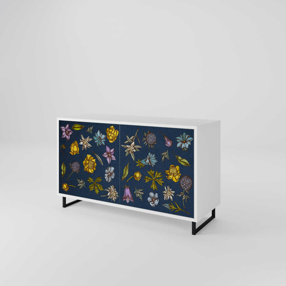 FLOWERS ON NAVY BLUE Μπουφές 2-θυρών
