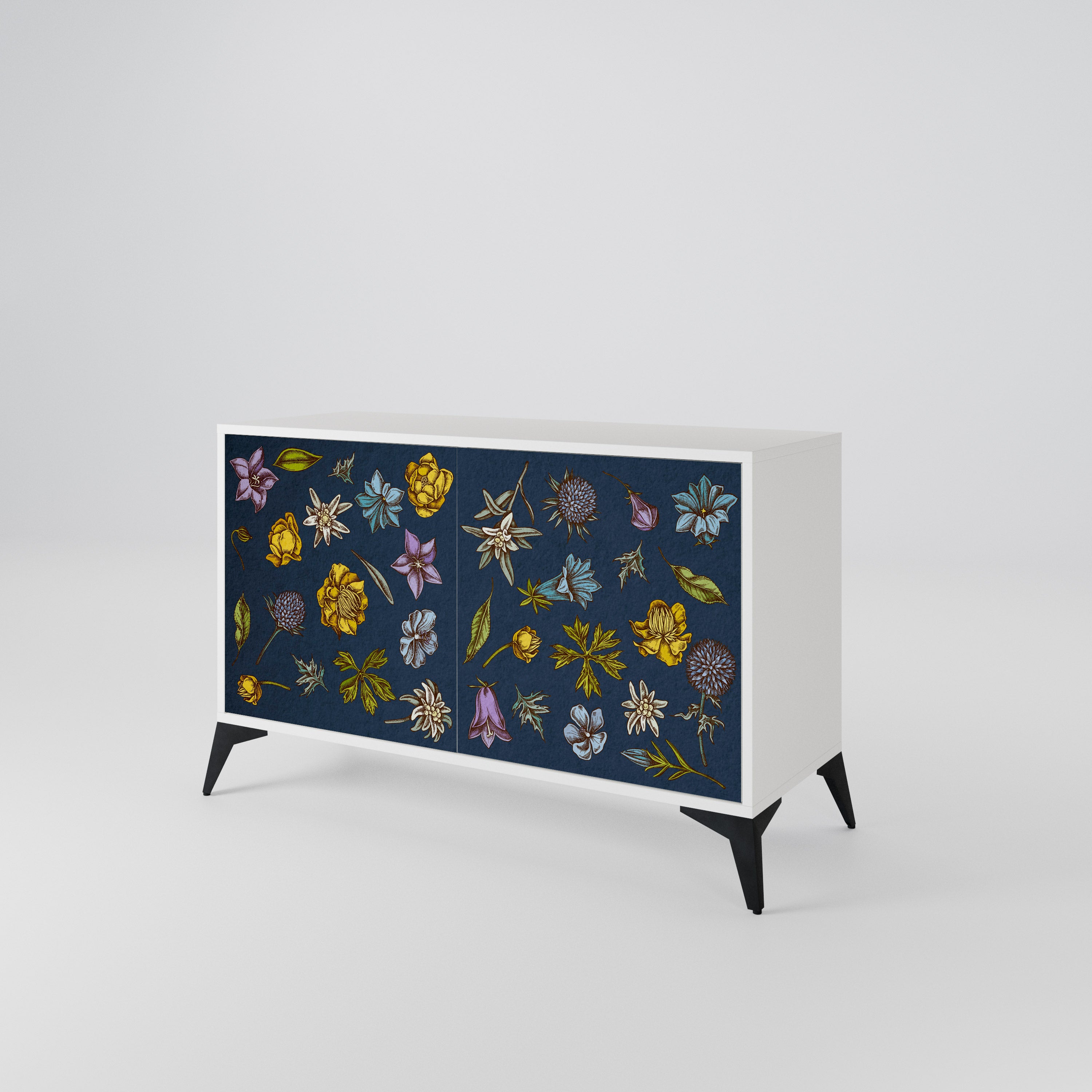 FLOWERS ON NAVY BLUE Μπουφές 2-θυρών