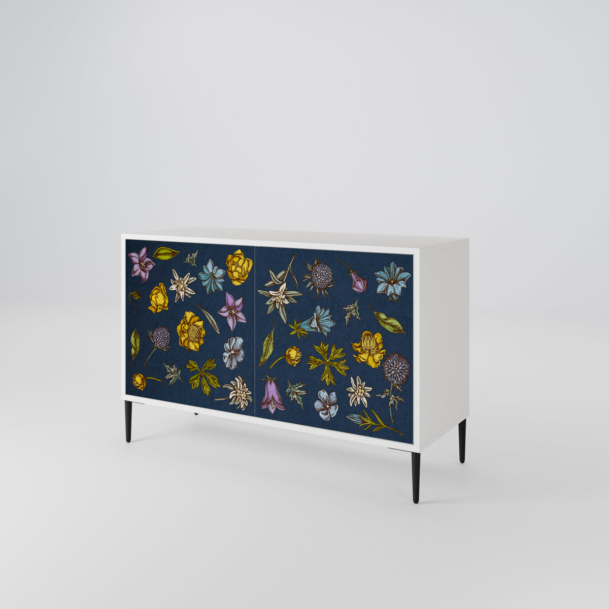 FLOWERS ON NAVY BLUE Μπουφές 2-θυρών