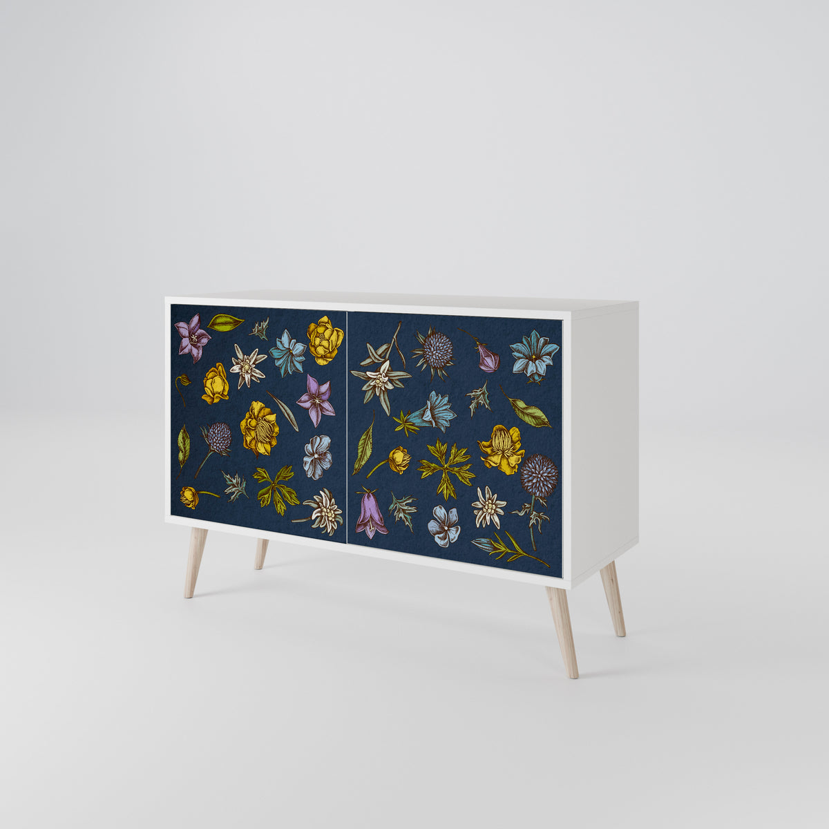 FLOWERS ON NAVY BLUE Μπουφές 2-θυρών