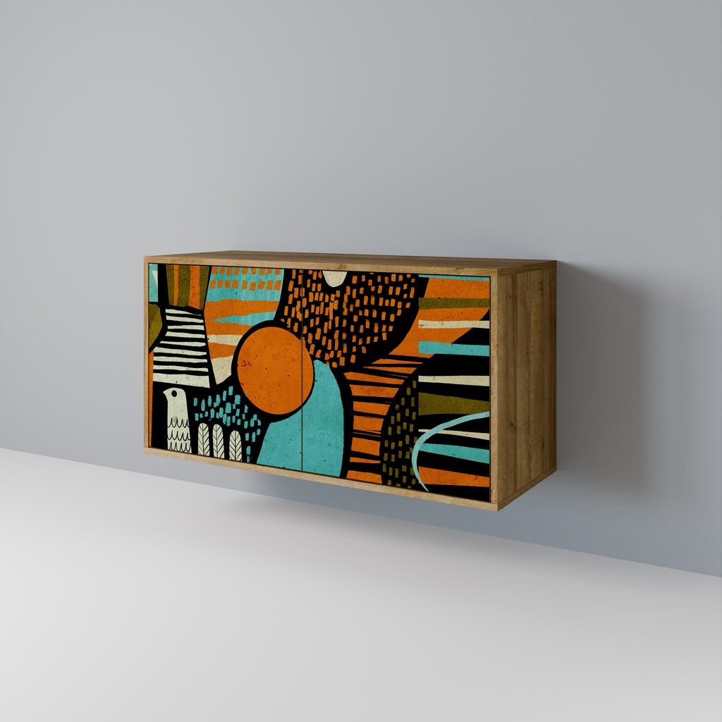 GEODE GLIMMER 2-Door Sideboard in Oak Effect
