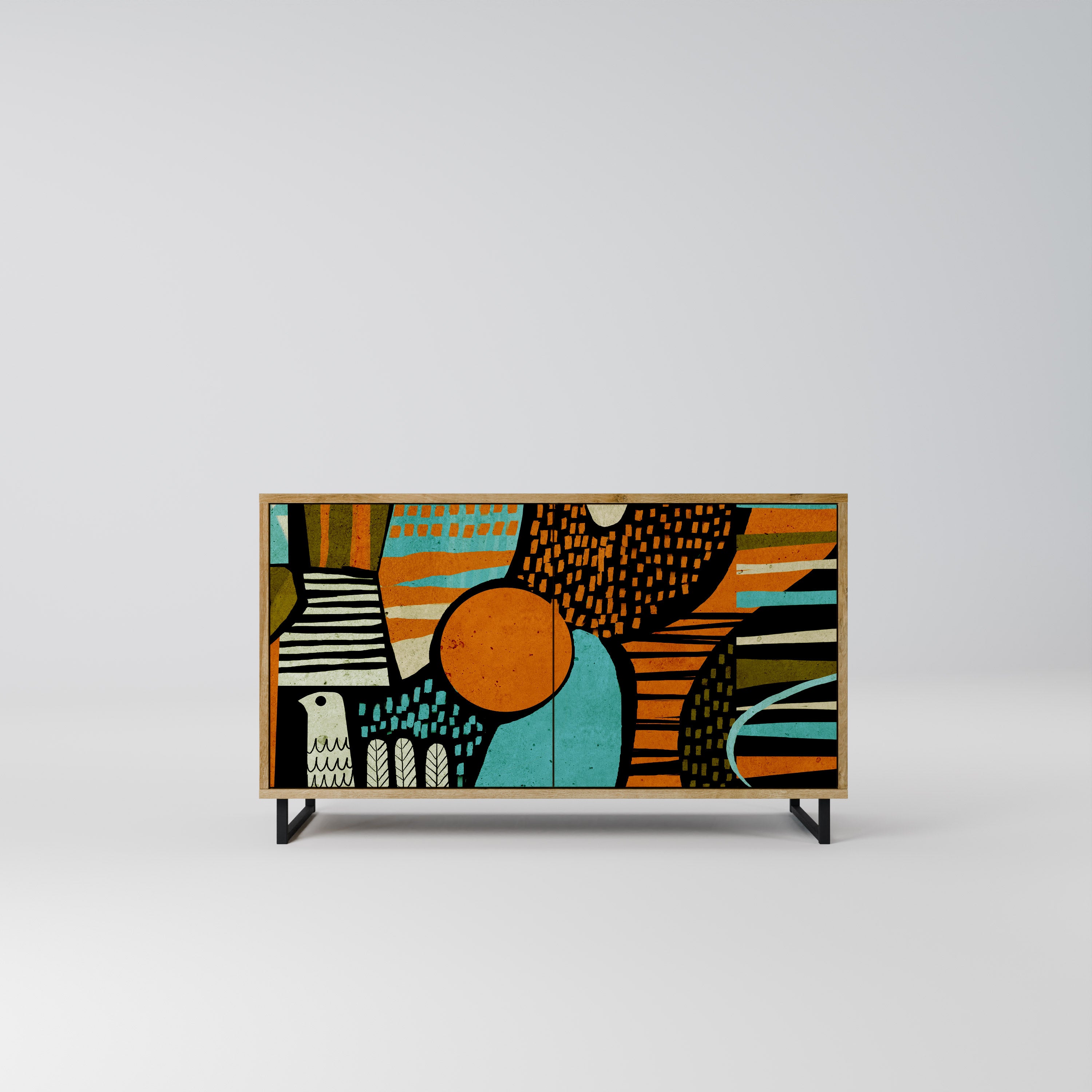 GEODE GLIMMER 2-Door Sideboard in Oak Effect