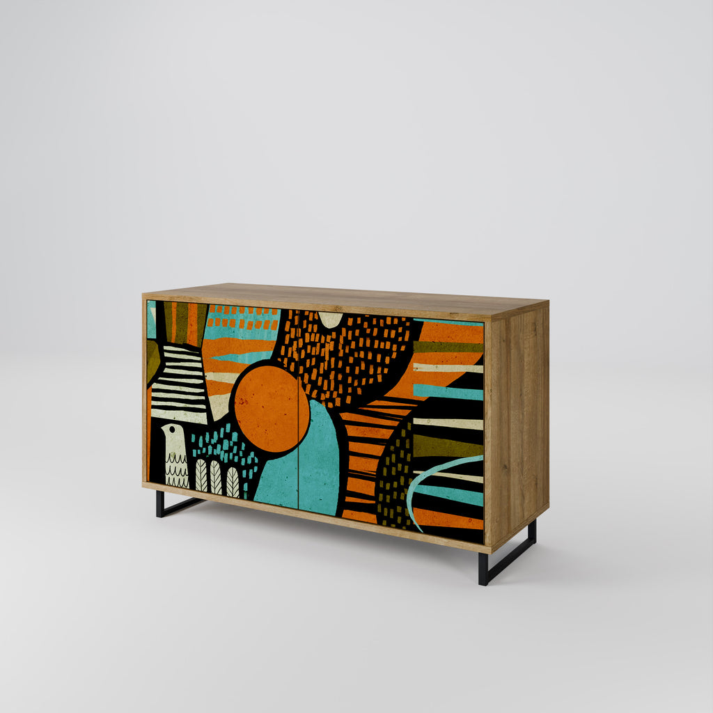 GEODE GLIMMER 2-Door Sideboard in Oak Effect