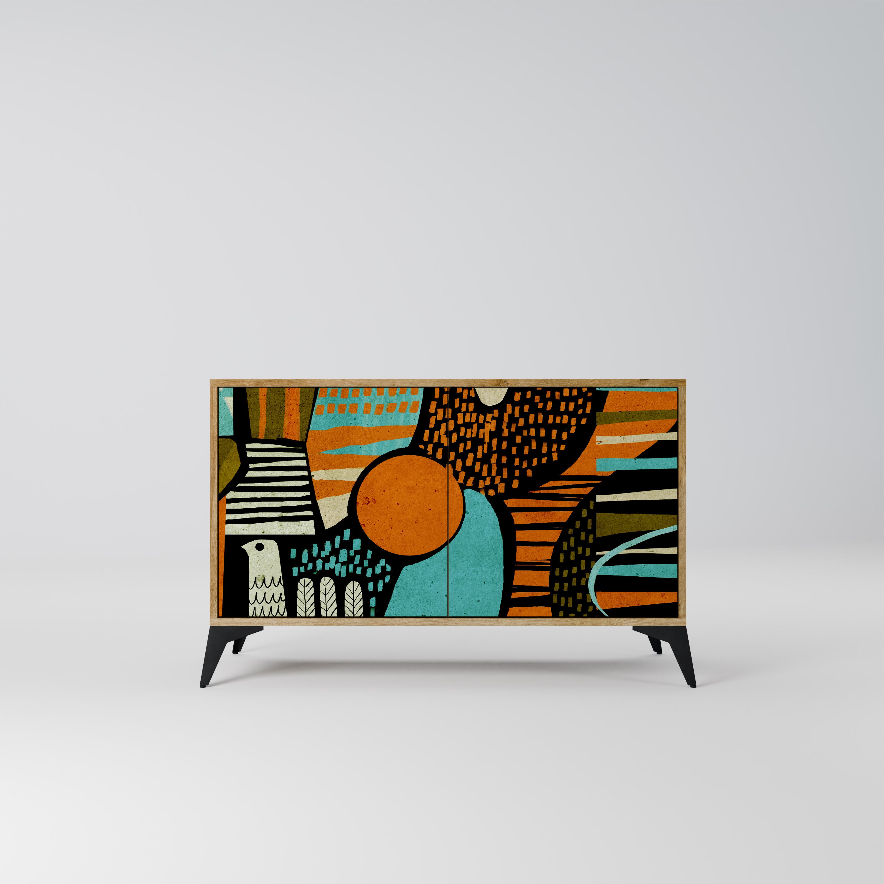 GEODE GLIMMER 2-Door Sideboard in Oak Effect