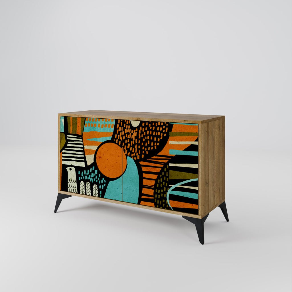 GEODE GLIMMER 2-Door Sideboard in Oak Effect