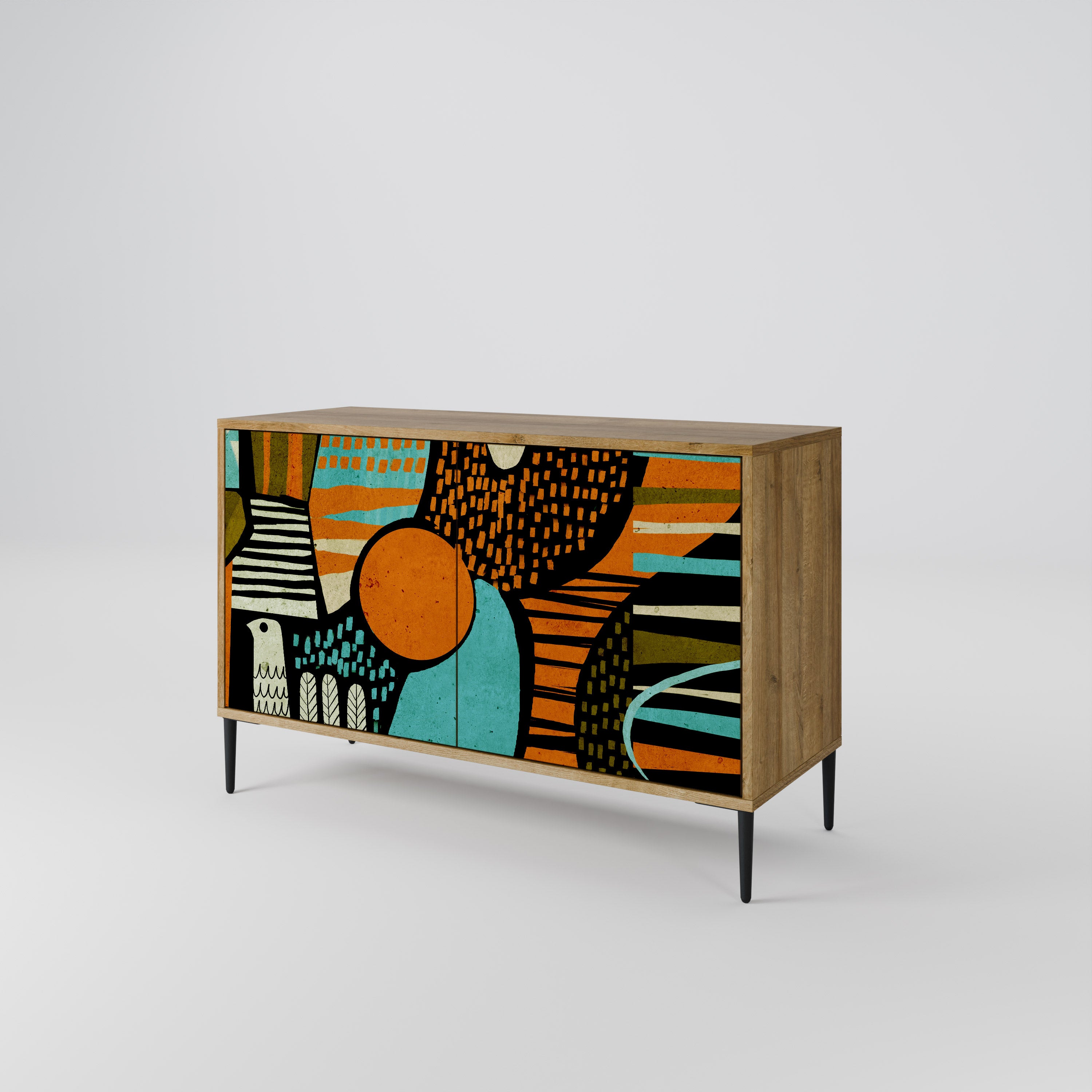 GEODE GLIMMER 2-Door Sideboard in Oak Effect