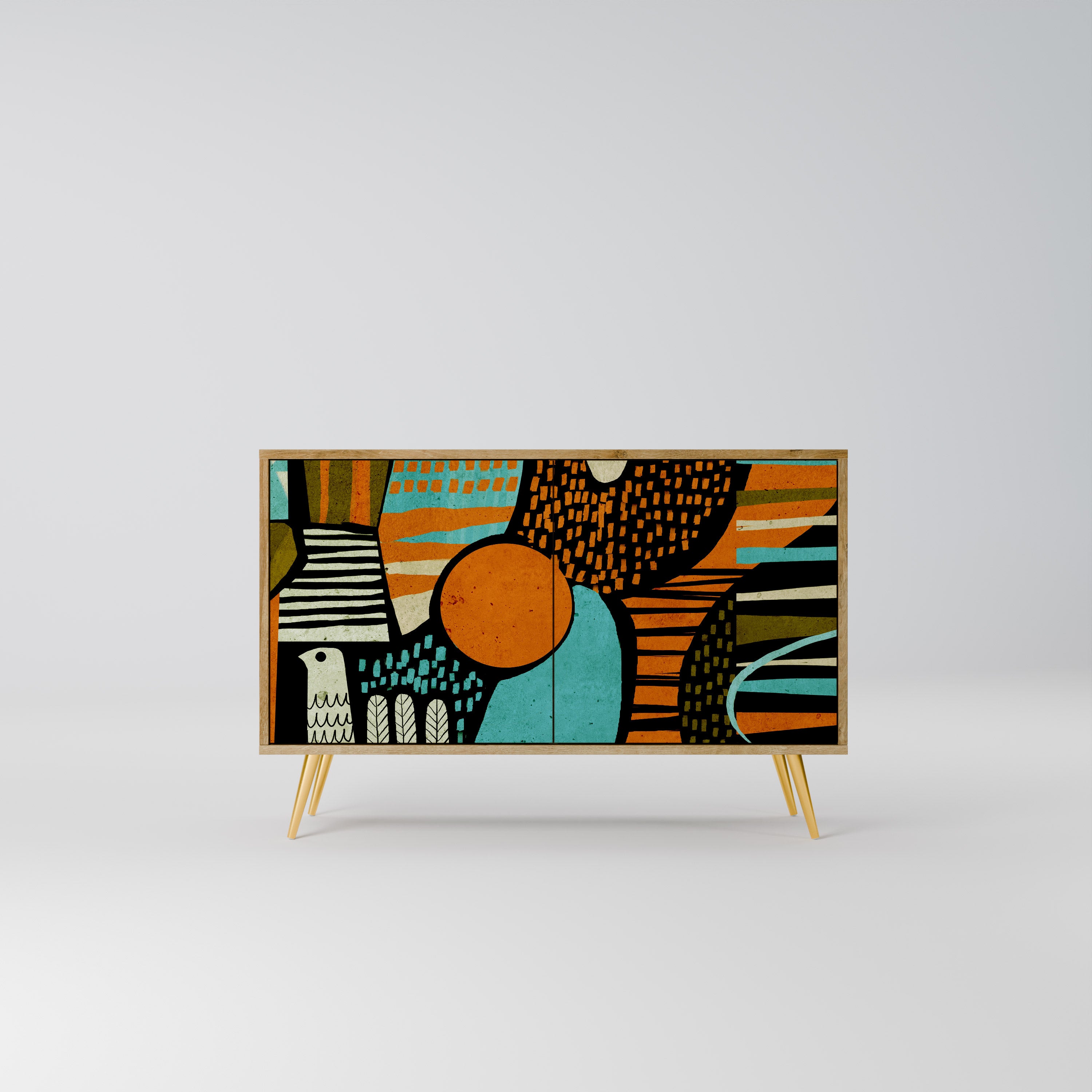 GEODE GLIMMER 2-Door Sideboard in Oak Effect