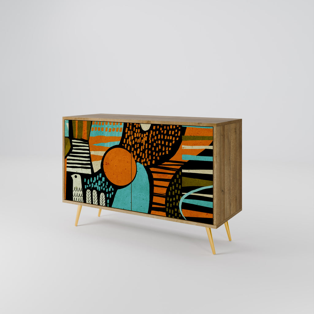 GEODE GLIMMER 2-Door Sideboard in Oak Effect