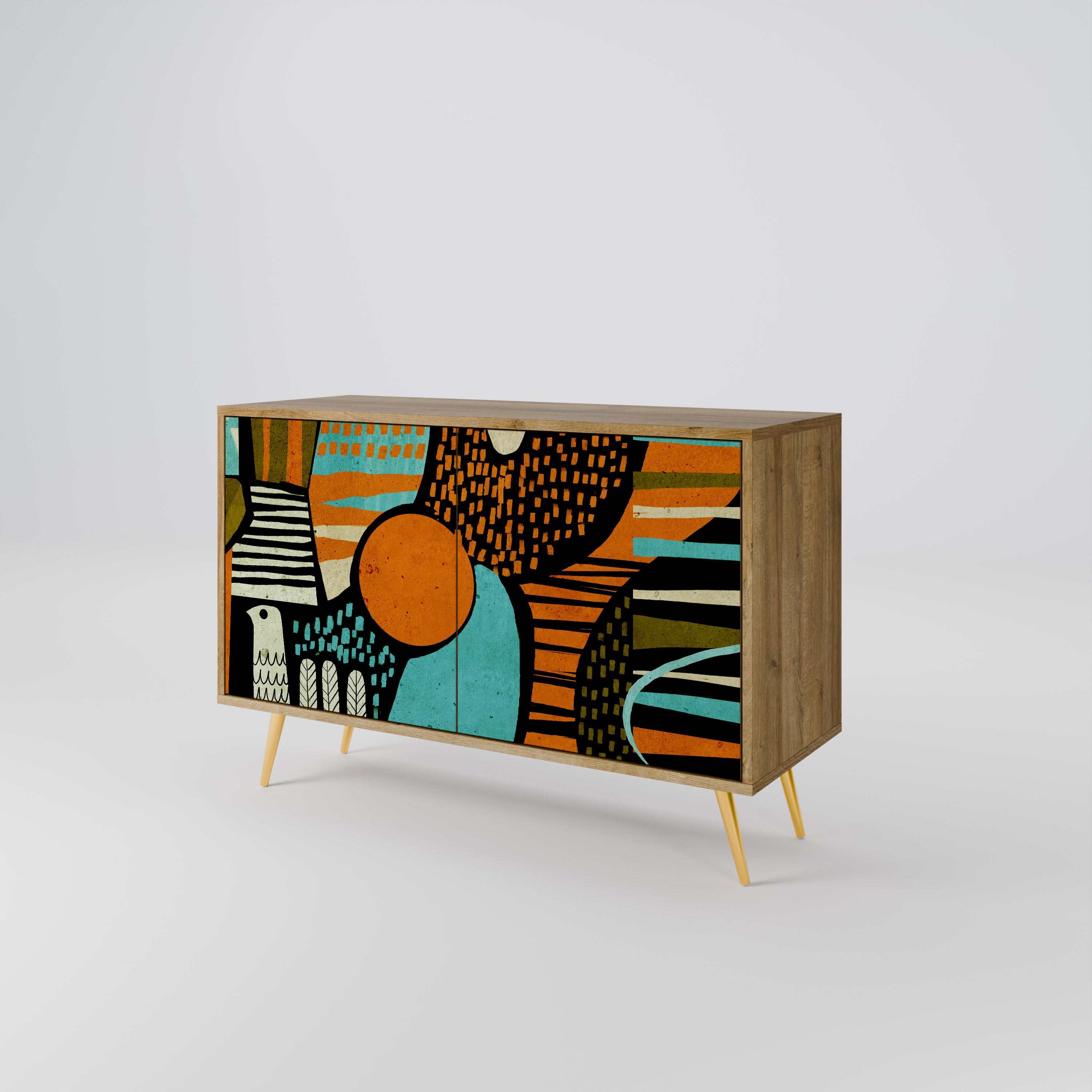 GEODE GLIMMER 2-Door Sideboard in Oak Effect