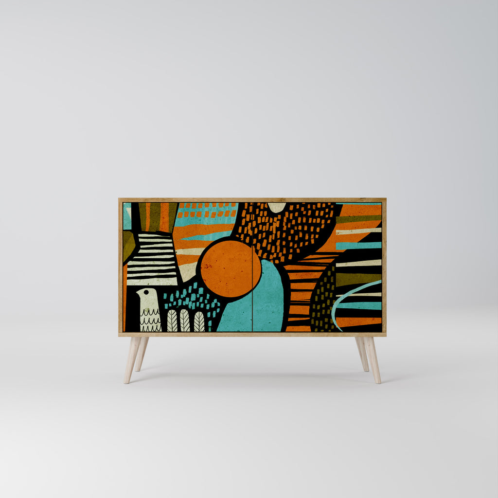 GEODE GLIMMER 2-Door Sideboard in Oak Effect