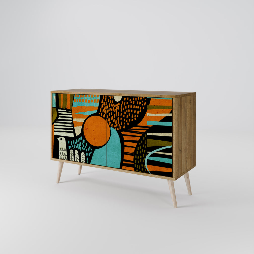 GEODE GLIMMER 2-Door Sideboard in Oak Effect