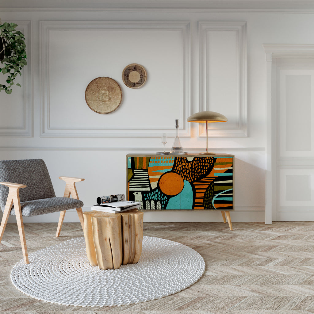 GEODE GLIMMER 2-Door Sideboard in Oak Effect