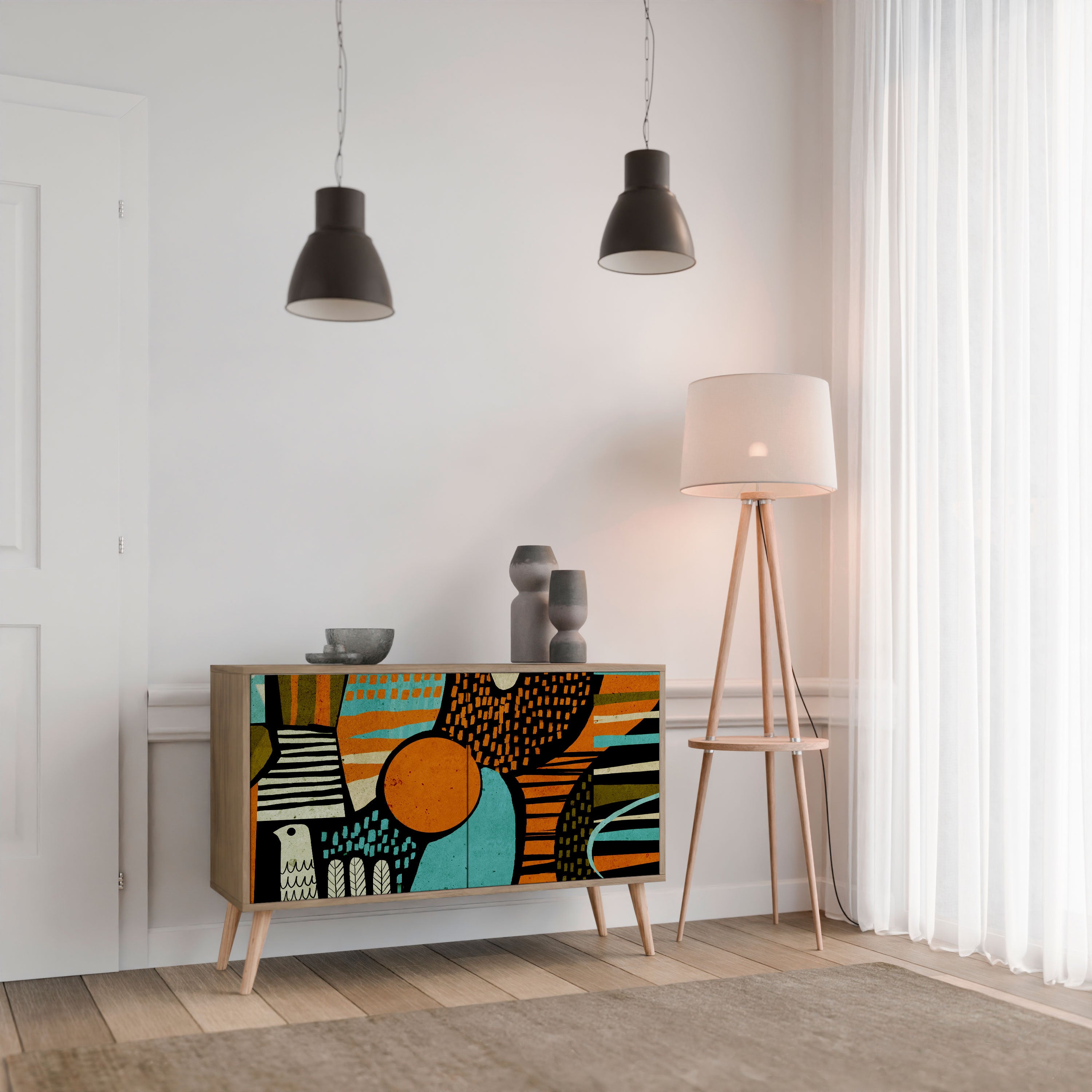GEODE GLIMMER 2-Door Sideboard in Oak Effect