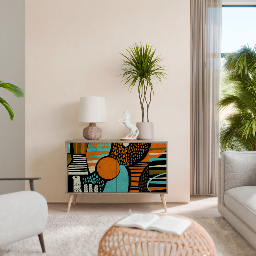 GEODE GLIMMER 2-Door Sideboard in Oak Effect