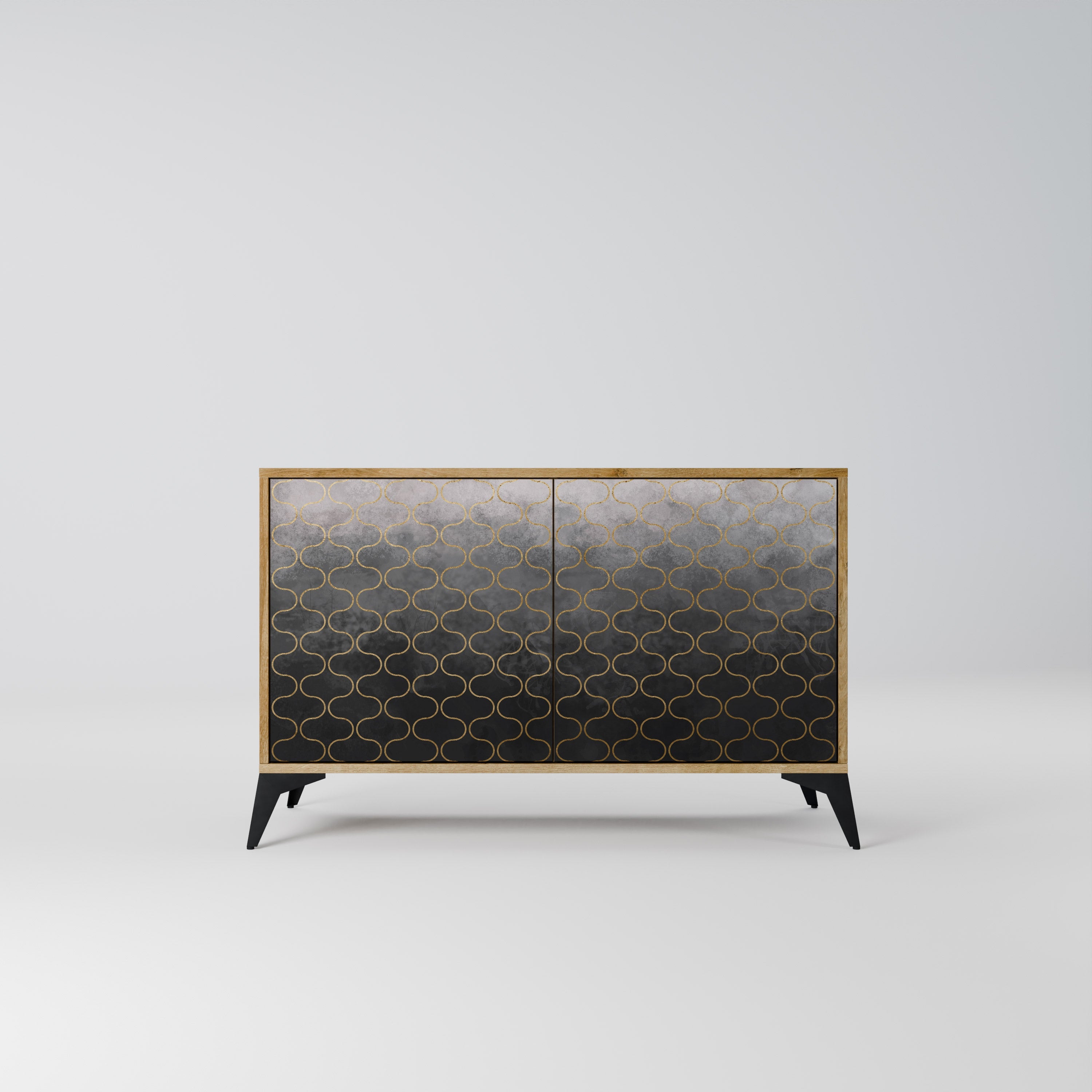 TESSELATED GRAYISH 2-Door Sideboard in Oak Effect