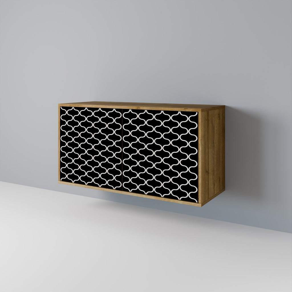 TESSELATED BLACKNESS 2-Door Sideboard in Oak Effect