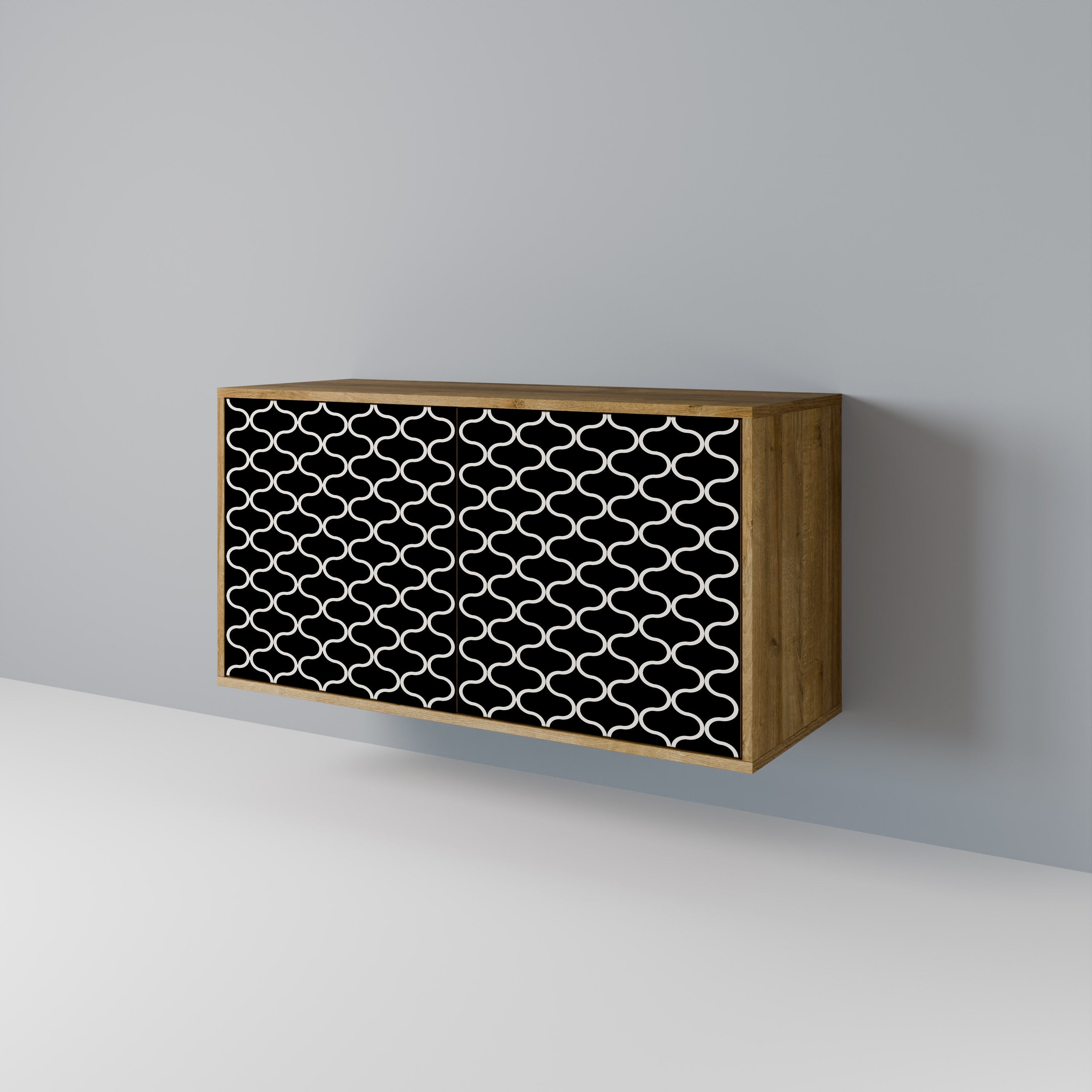 TESSELATED BLACKNESS 2-Door Sideboard in Oak Effect