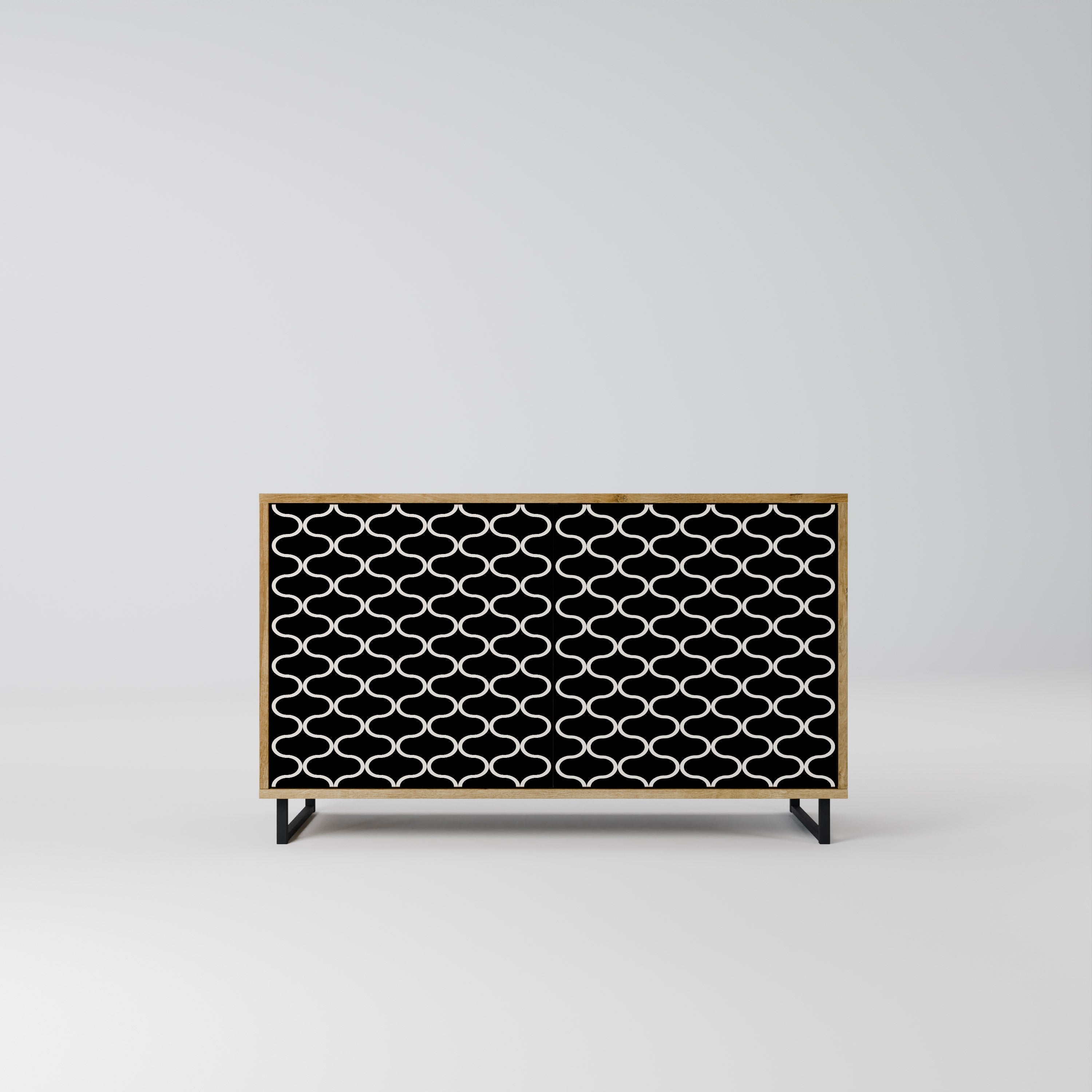 TESSELATED BLACKNESS 2-Door Sideboard in Oak Effect