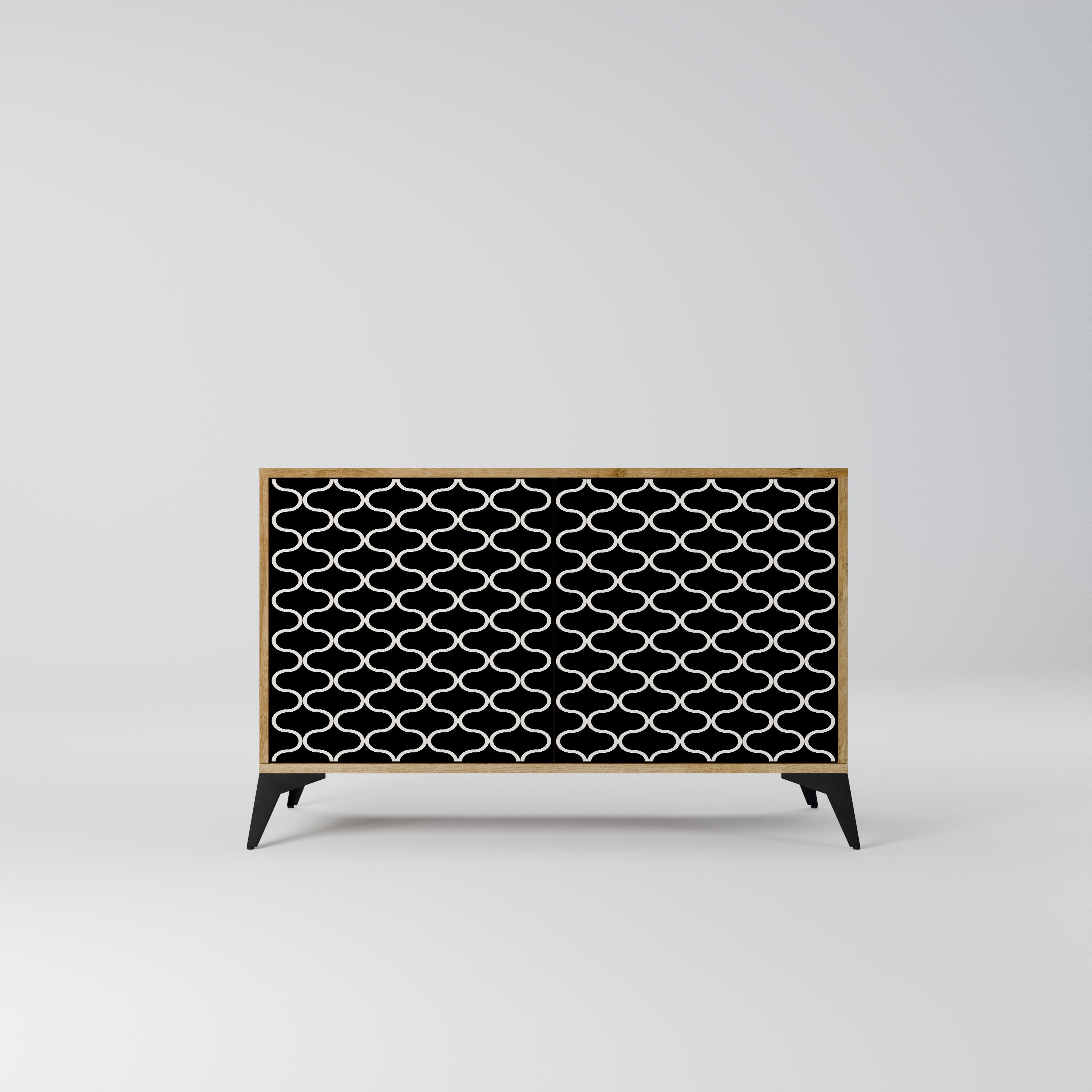 TESSELATED BLACKNESS 2-Door Sideboard in Oak Effect