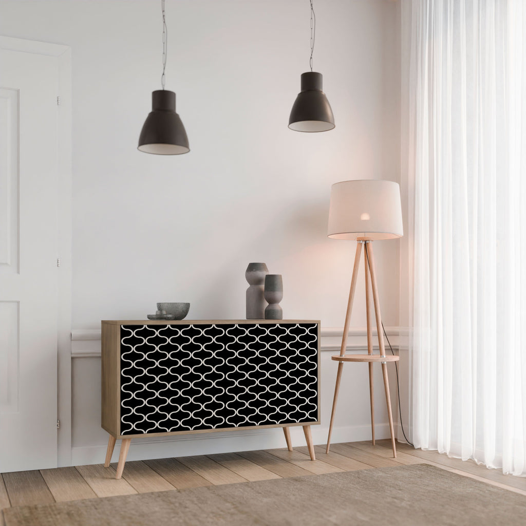 TESSELATED BLACKNESS 2-Door Sideboard in Oak Effect
