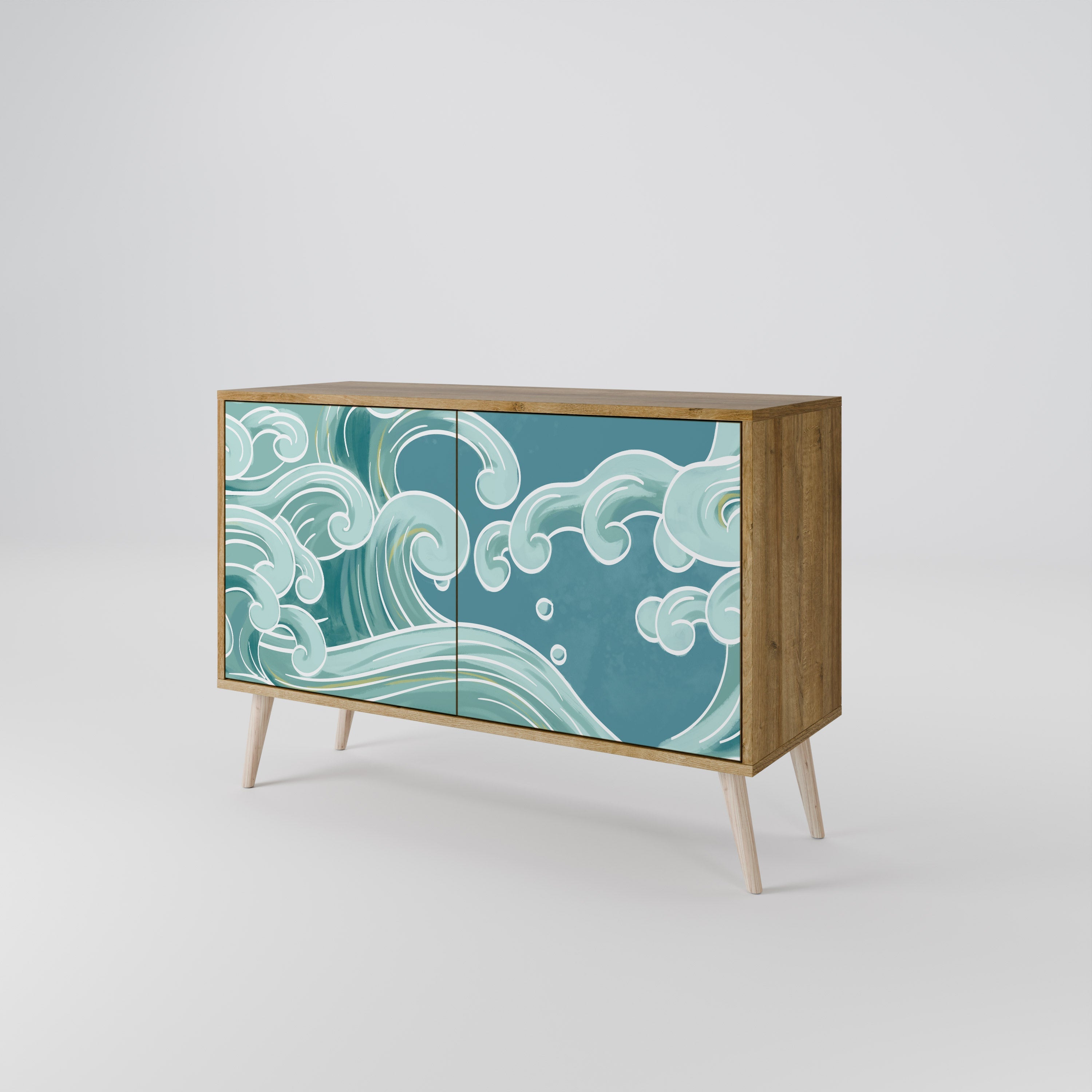 ASIAN SWAY 2-Door Sideboard in Oak Effect