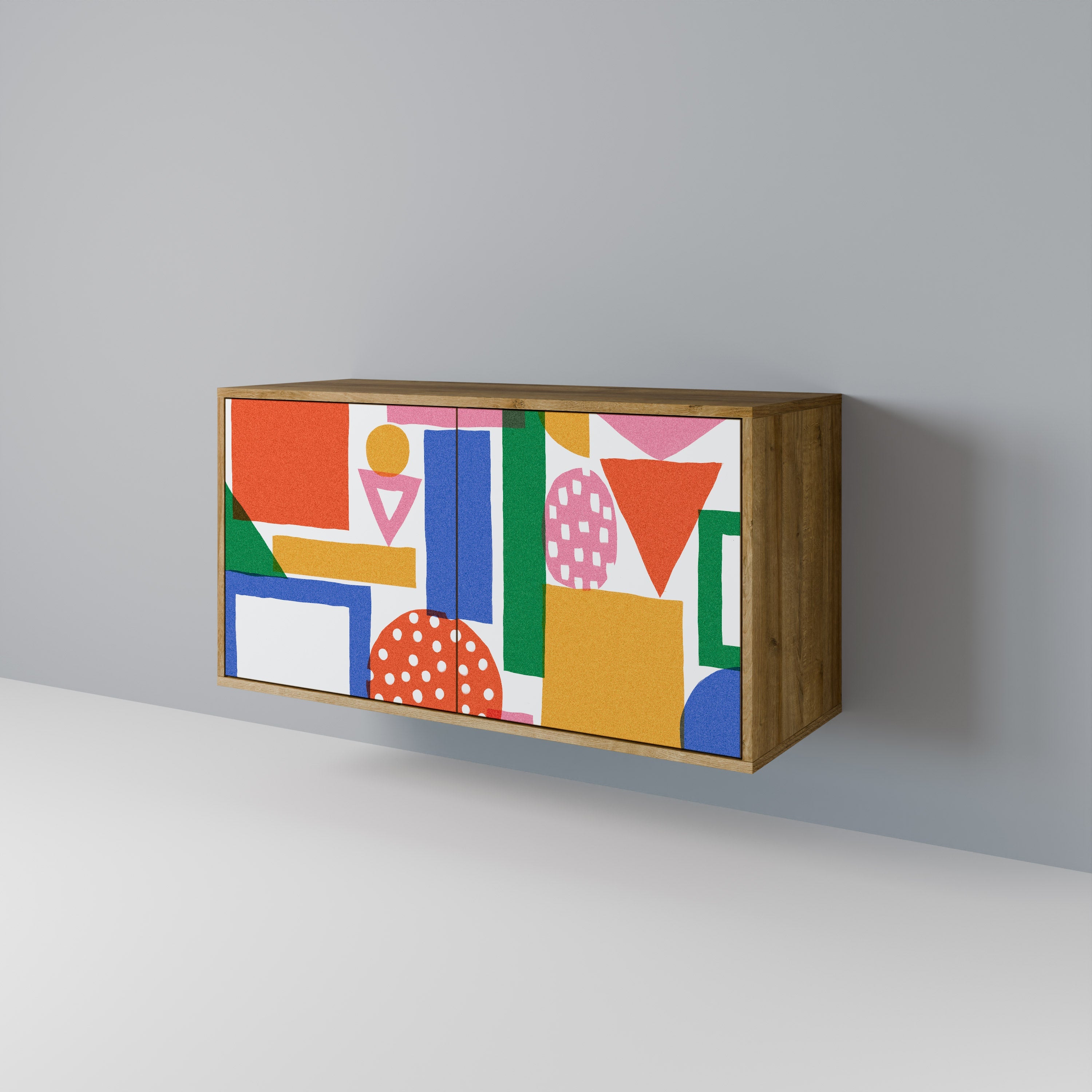 GEOMETRIC GLIMMER 2-Door Sideboard in Oak Effect