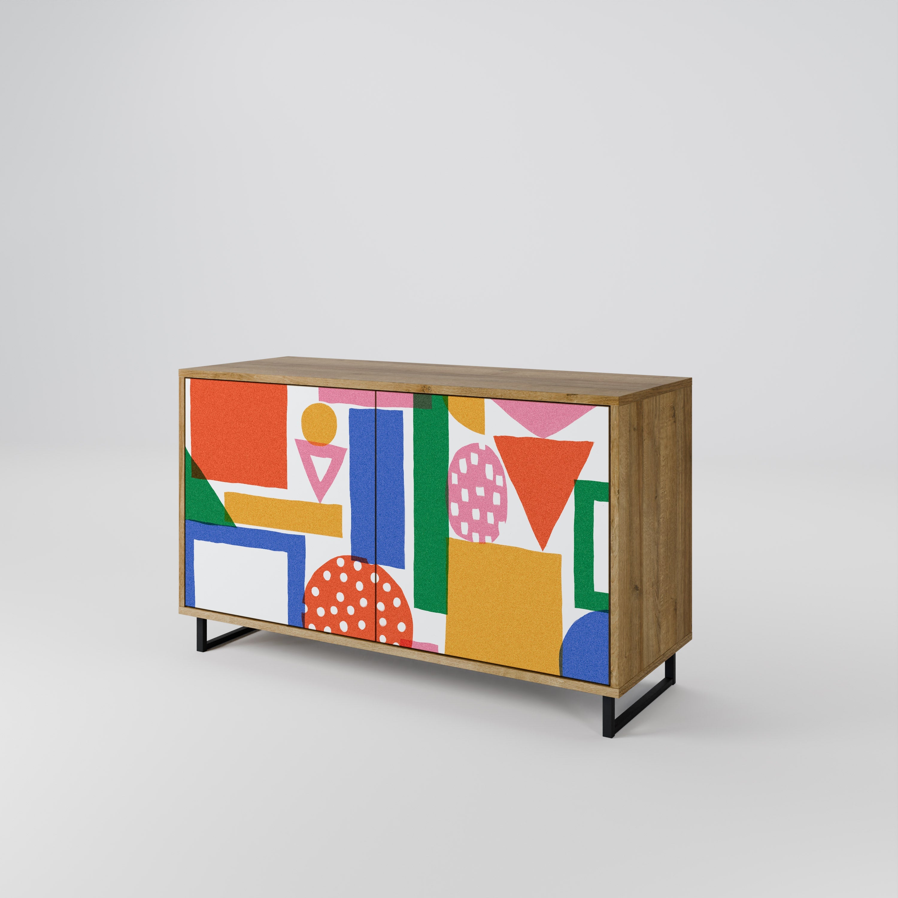 GEOMETRIC GLIMMER 2-Door Sideboard in Oak Effect