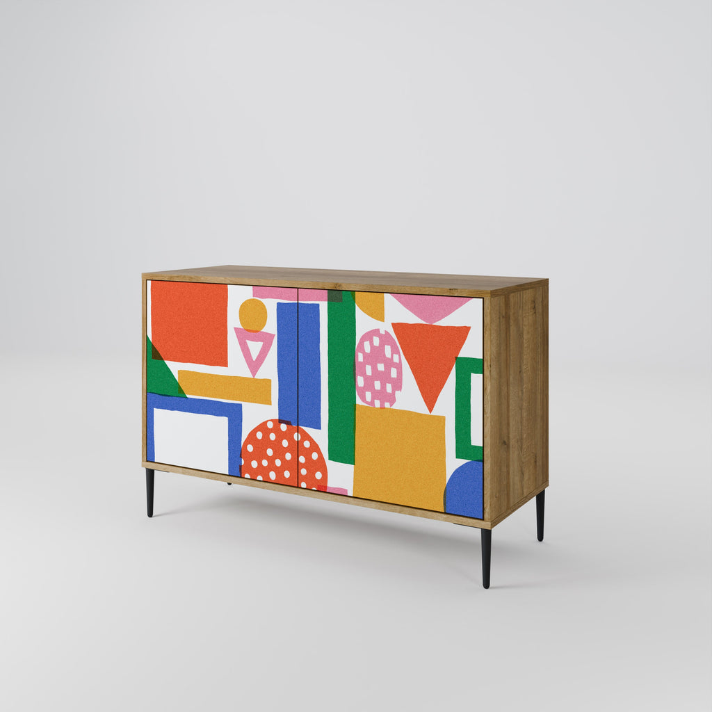 GEOMETRIC GLIMMER 2-Door Sideboard in Oak Effect