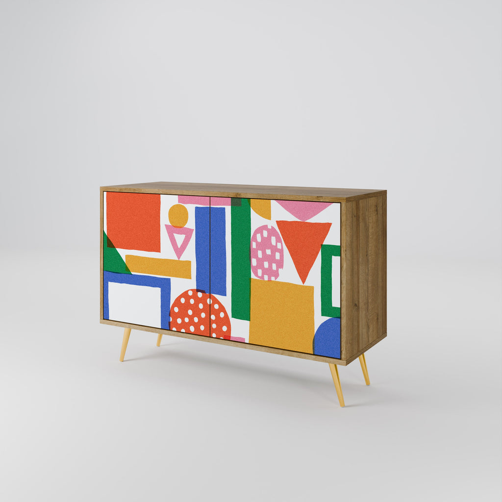 GEOMETRIC GLIMMER 2-Door Sideboard in Oak Effect
